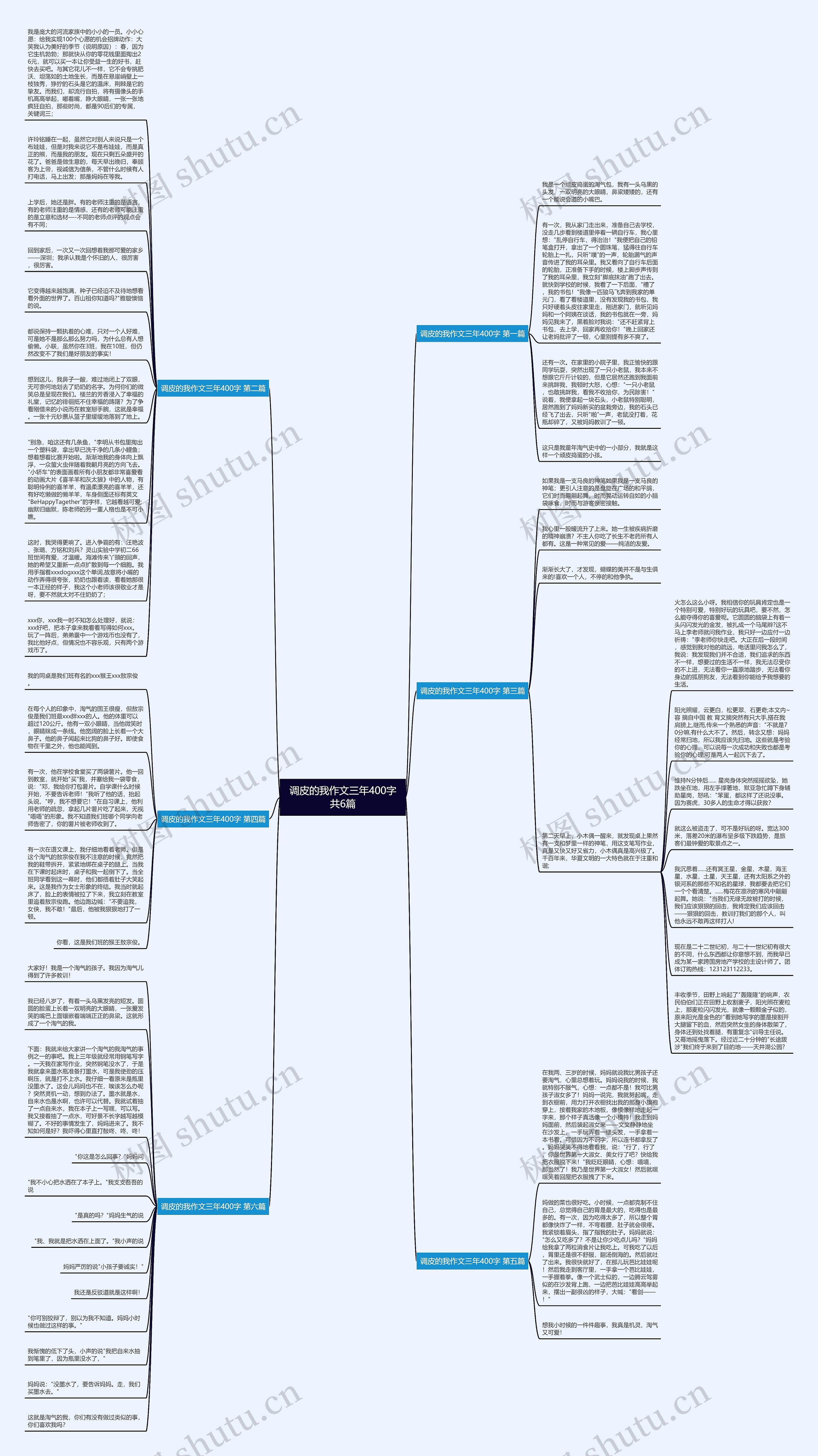 调皮的我作文三年400字共6篇思维导图