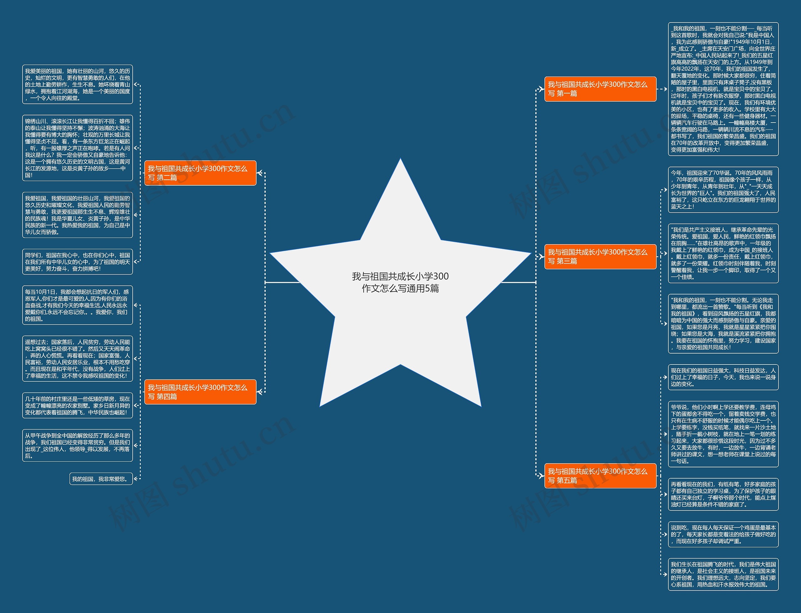 我与祖国共成长小学300作文怎么写通用5篇思维导图