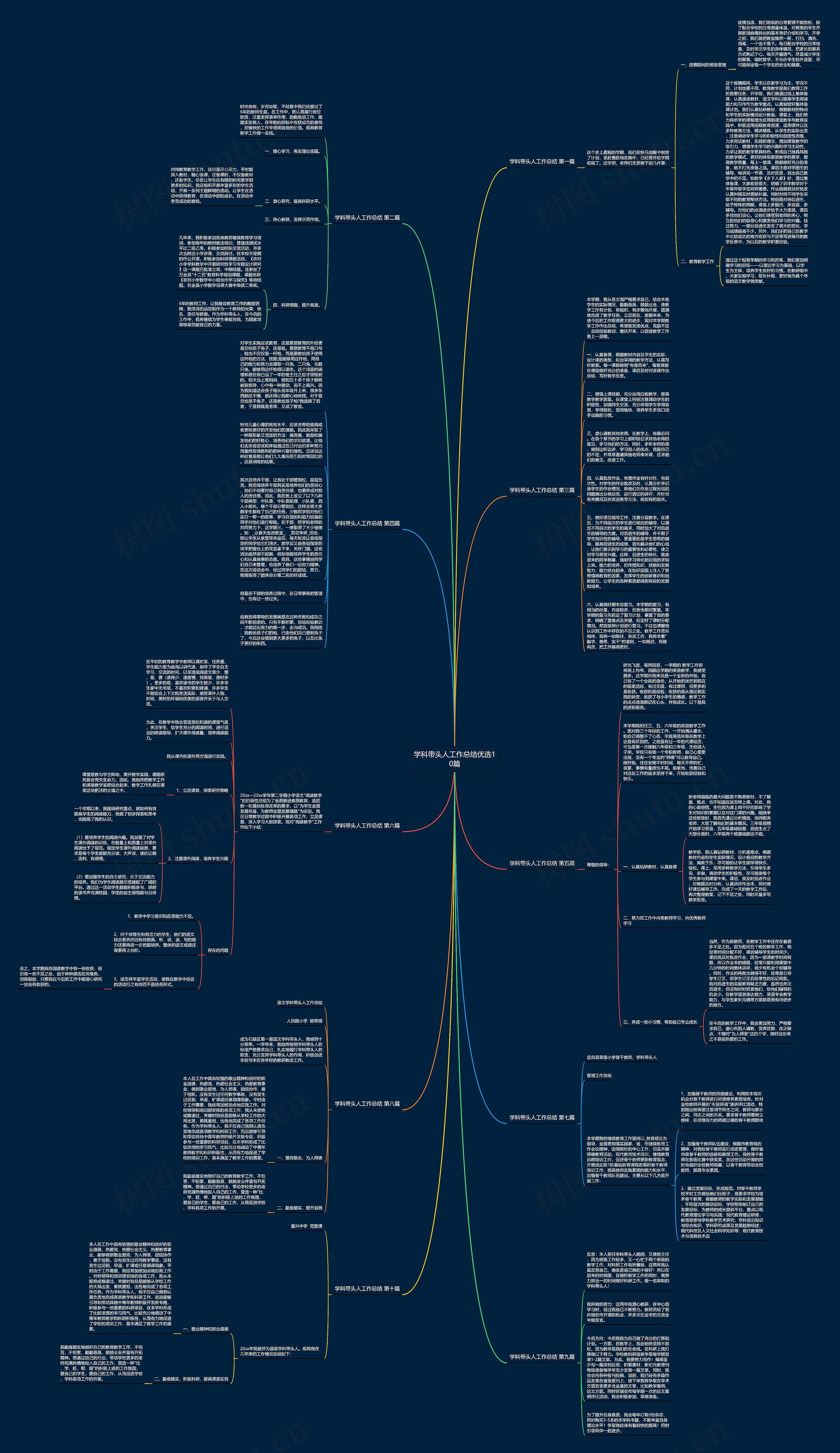 学科带头人工作总结优选10篇思维导图