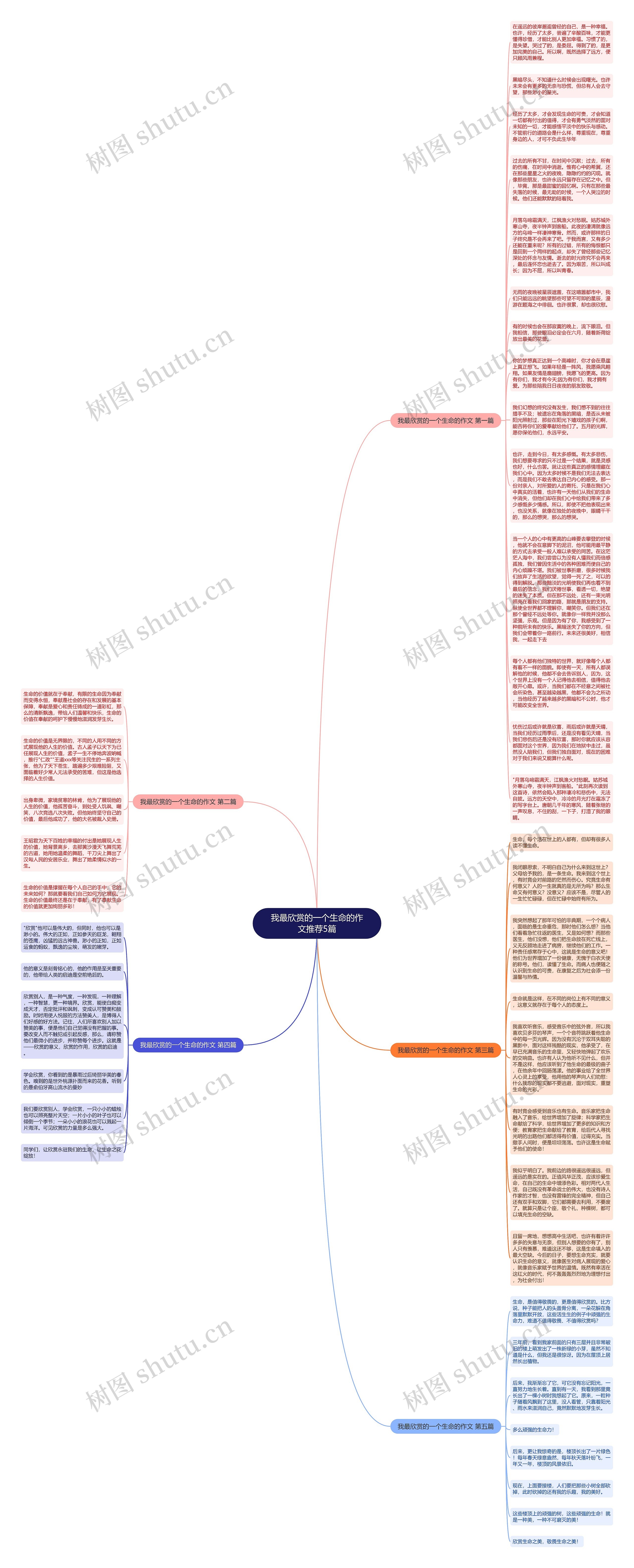 我最欣赏的一个生命的作文推荐5篇思维导图