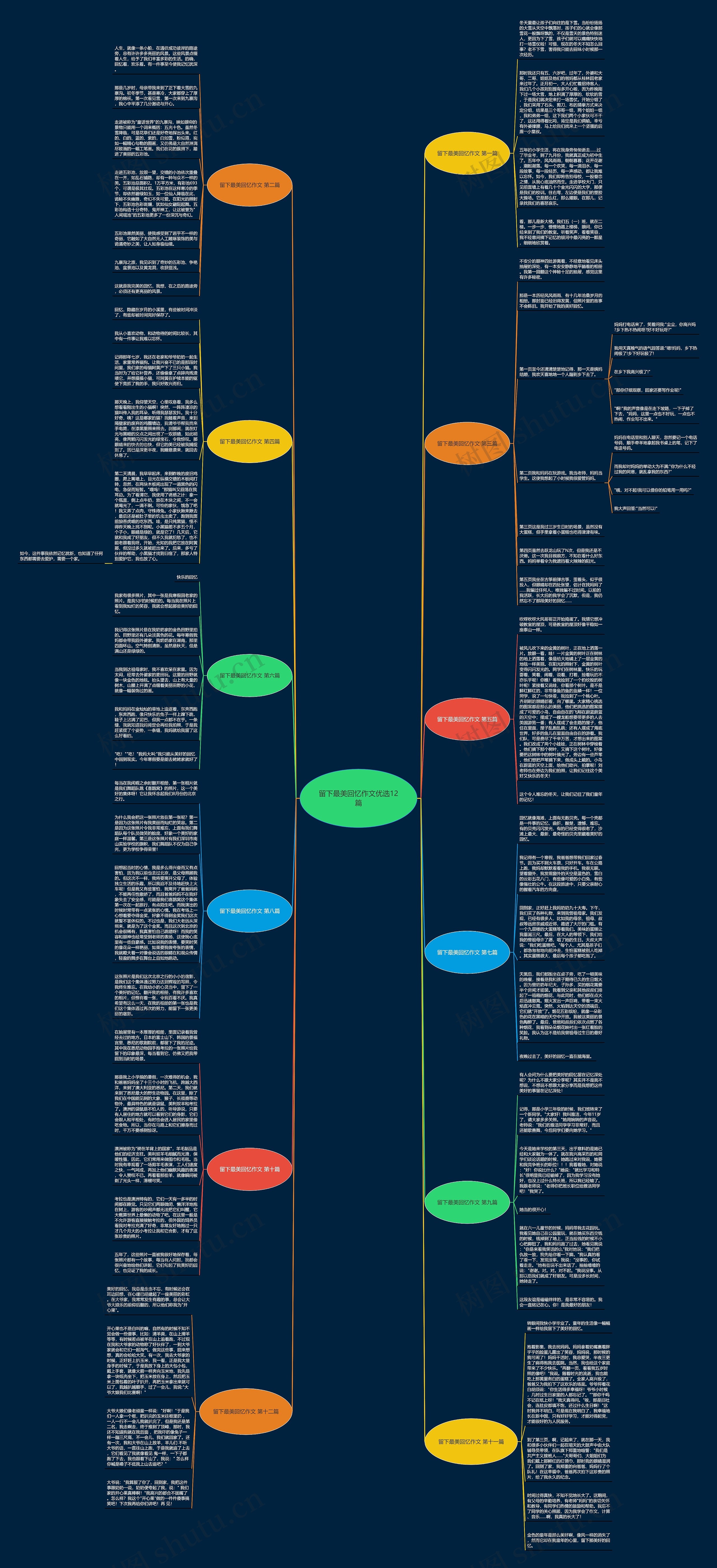 留下最美回忆作文优选12篇思维导图