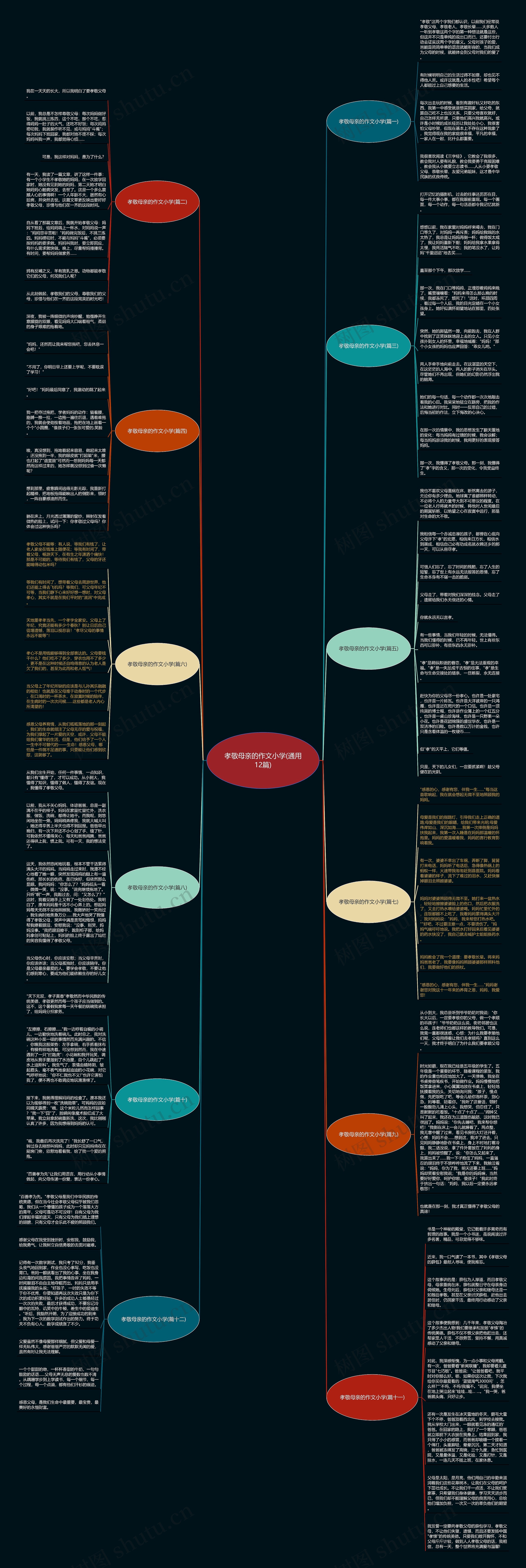 孝敬母亲的作文小学(通用12篇)思维导图
