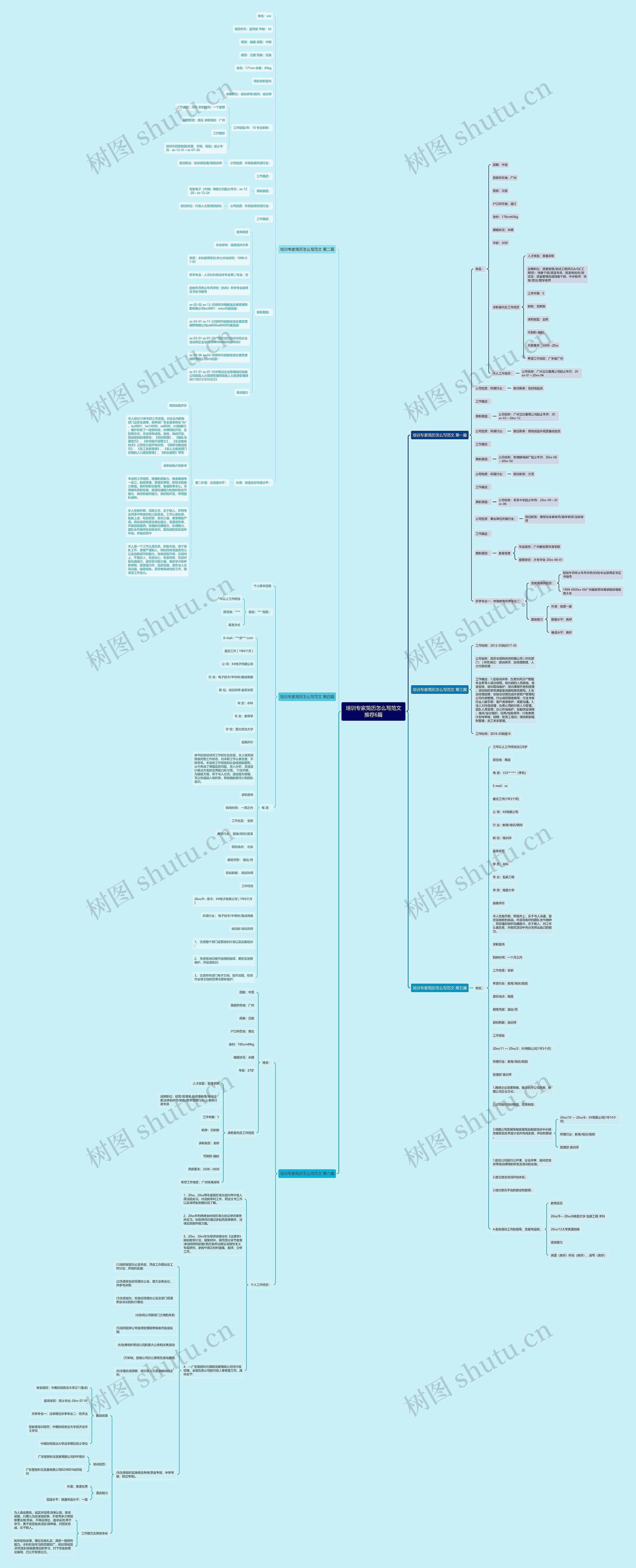 培训专家简历怎么写范文推荐6篇思维导图