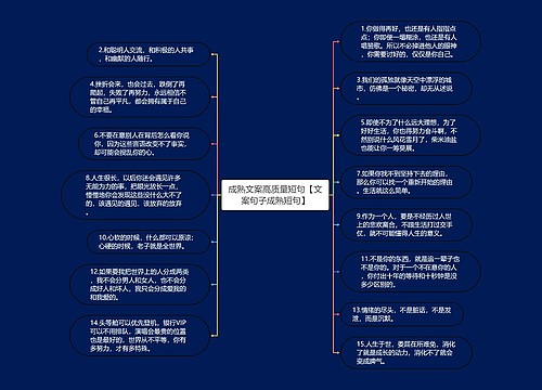 成熟文案高质量短句【文案句子成熟短句】