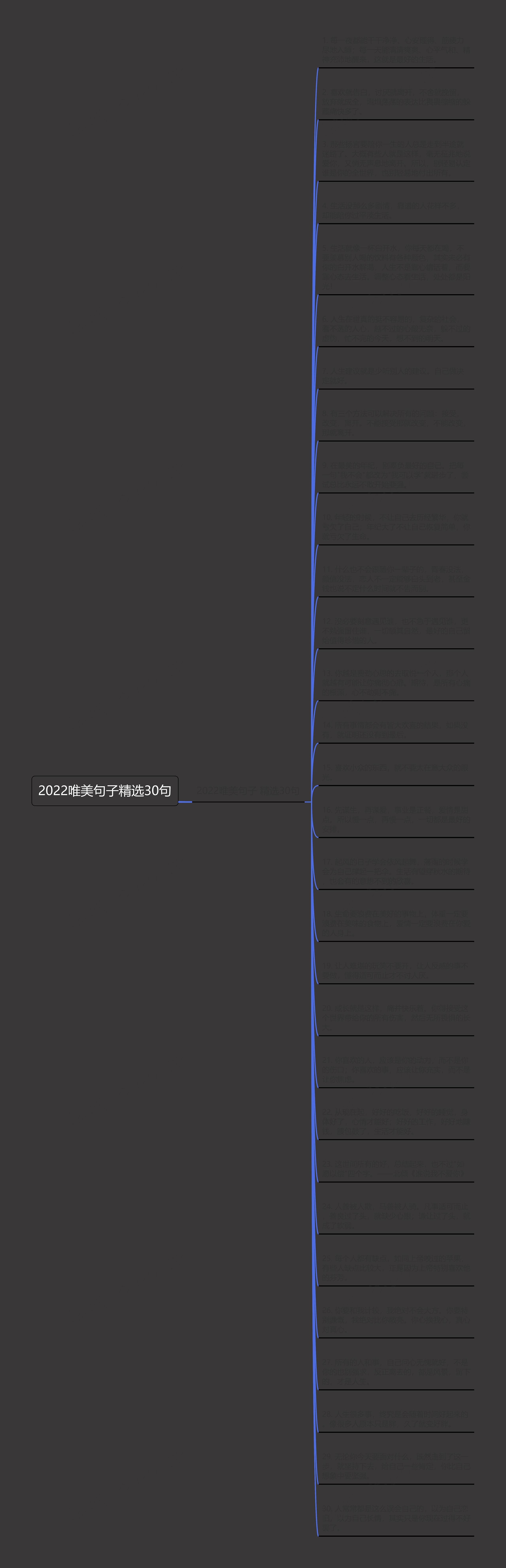 2022唯美句子精选30句思维导图