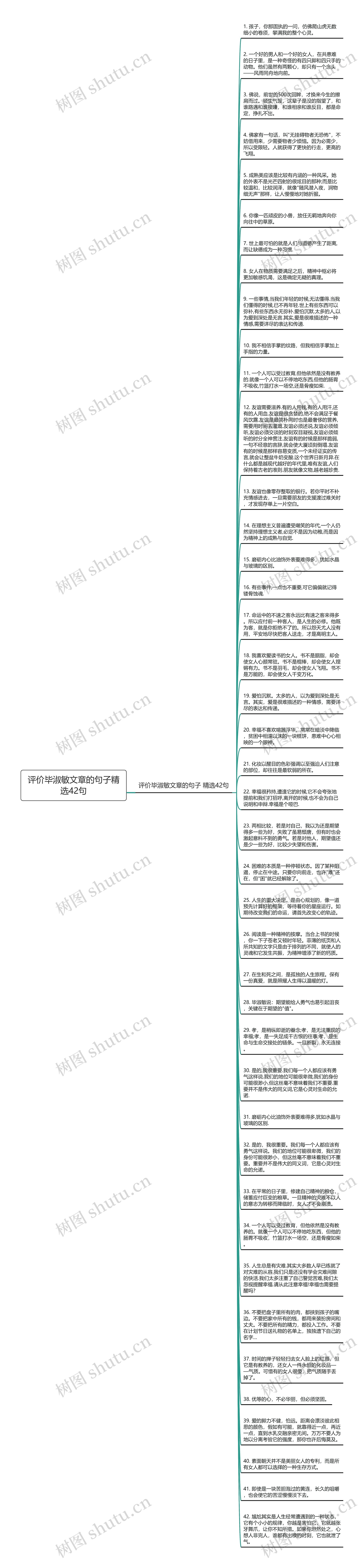 评价毕淑敏文章的句子精选42句思维导图