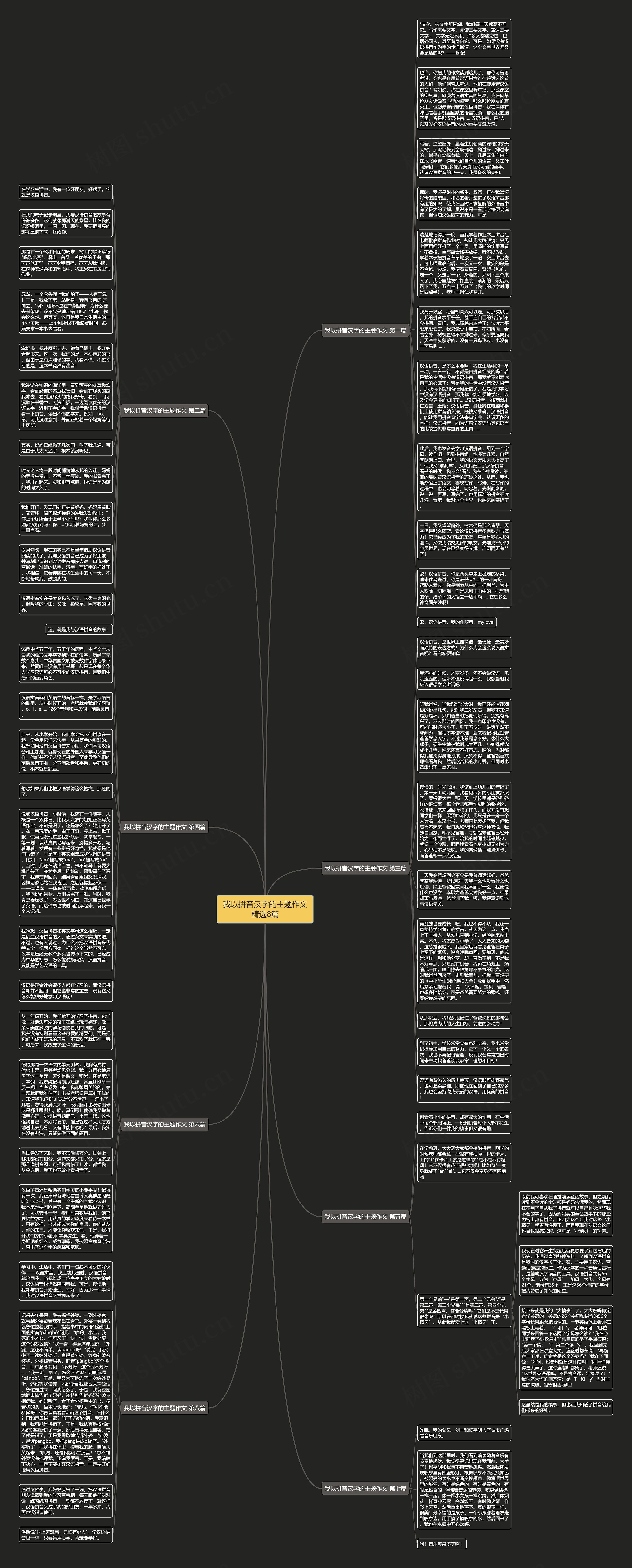 我以拼音汉字的主题作文精选8篇思维导图