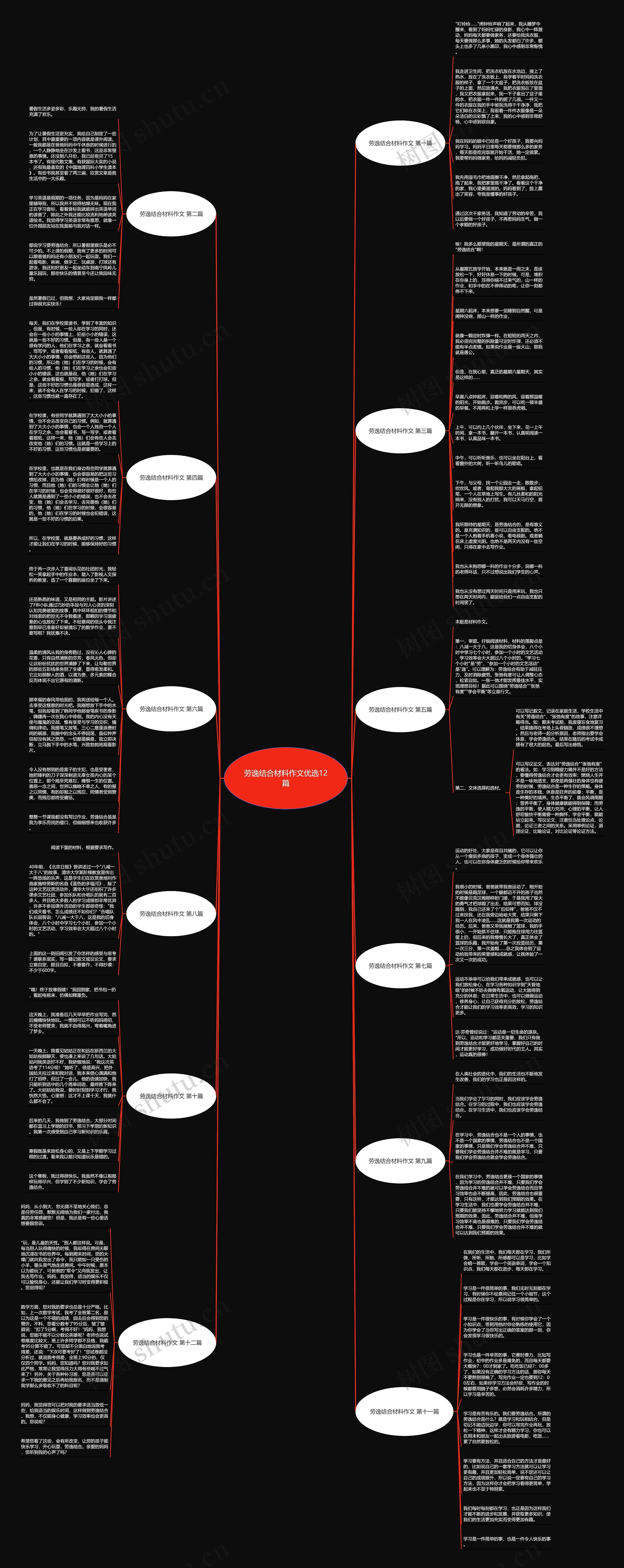劳逸结合材料作文优选12篇思维导图