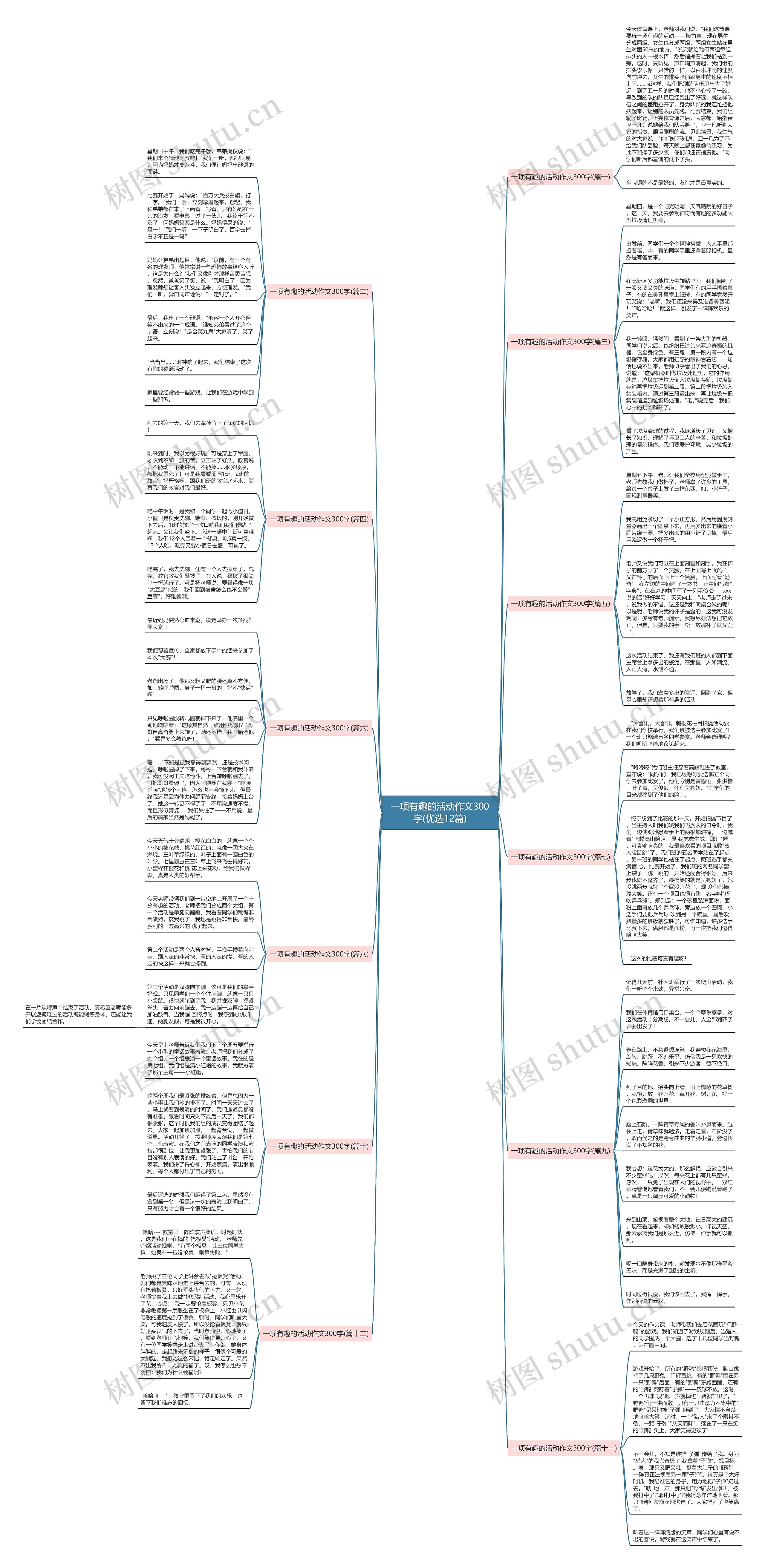 一项有趣的活动作文300字(优选12篇)思维导图