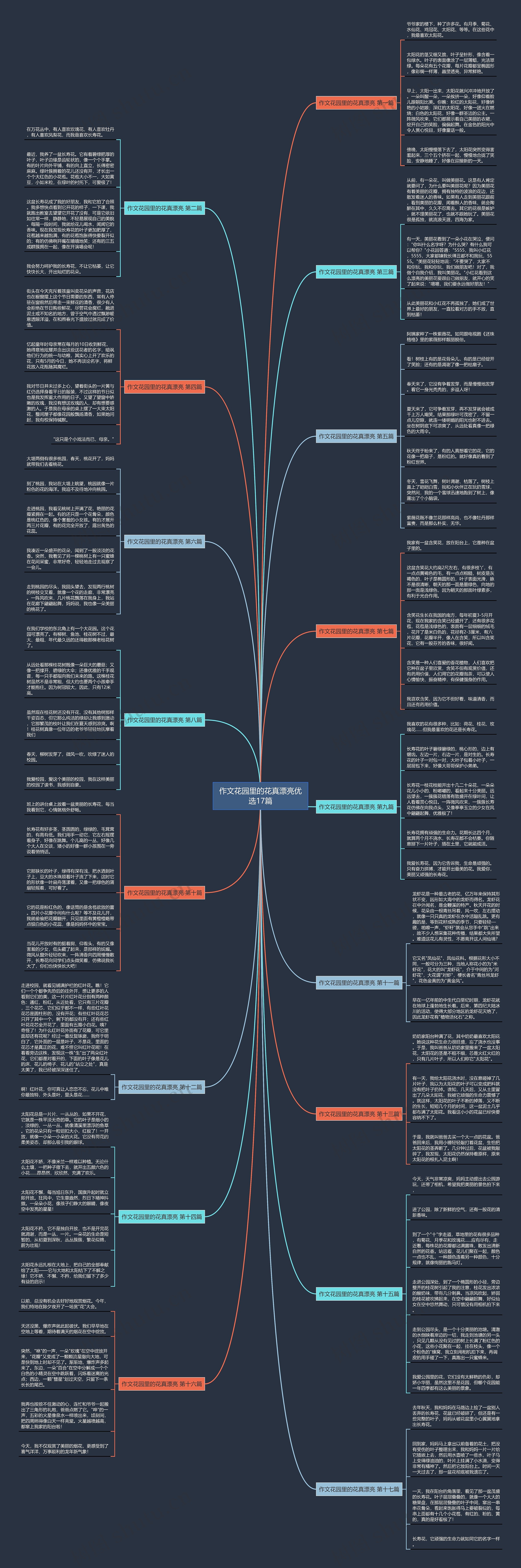作文花园里的花真漂亮优选17篇思维导图