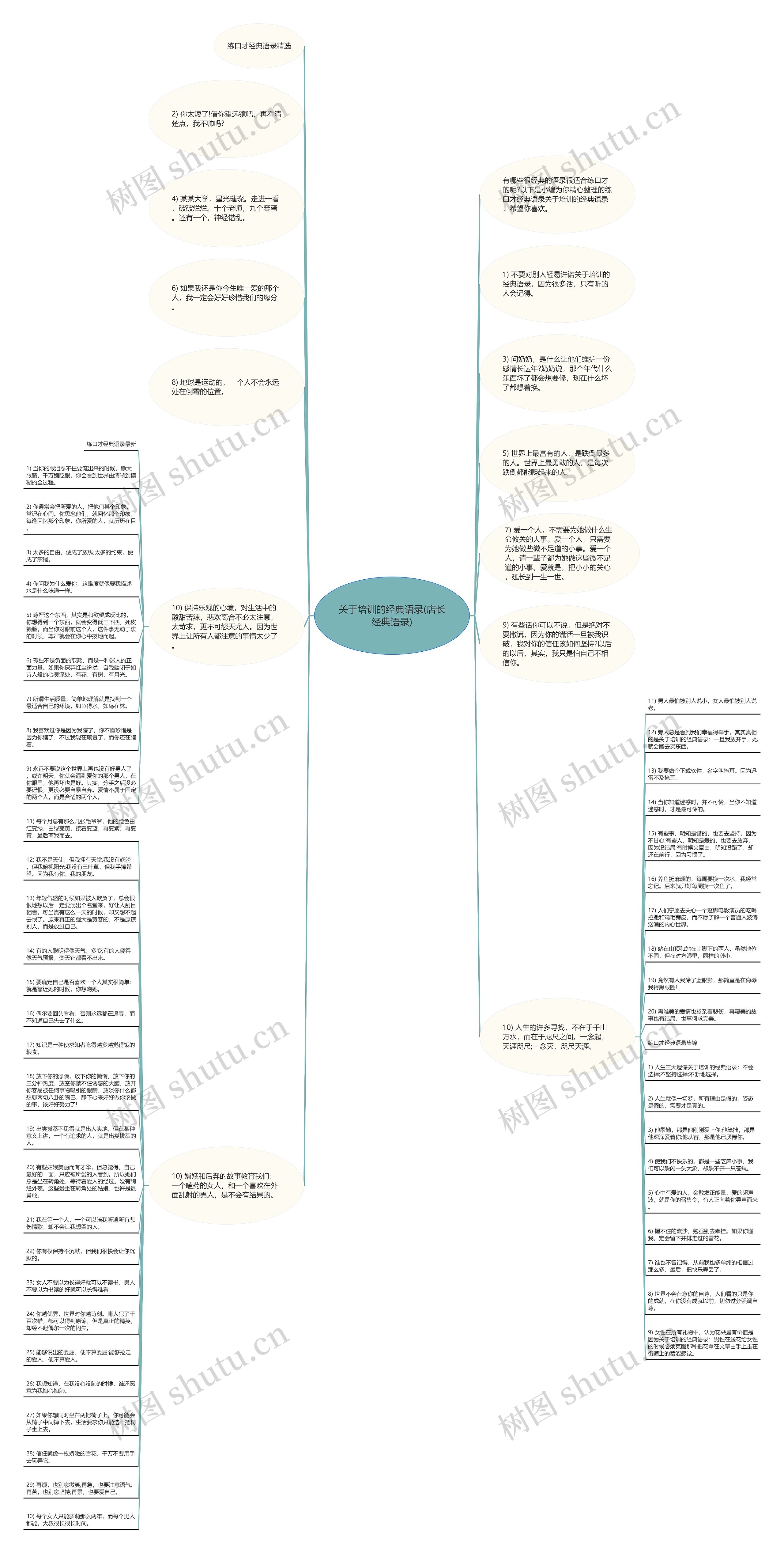 关于培训的经典语录(店长经典语录)思维导图
