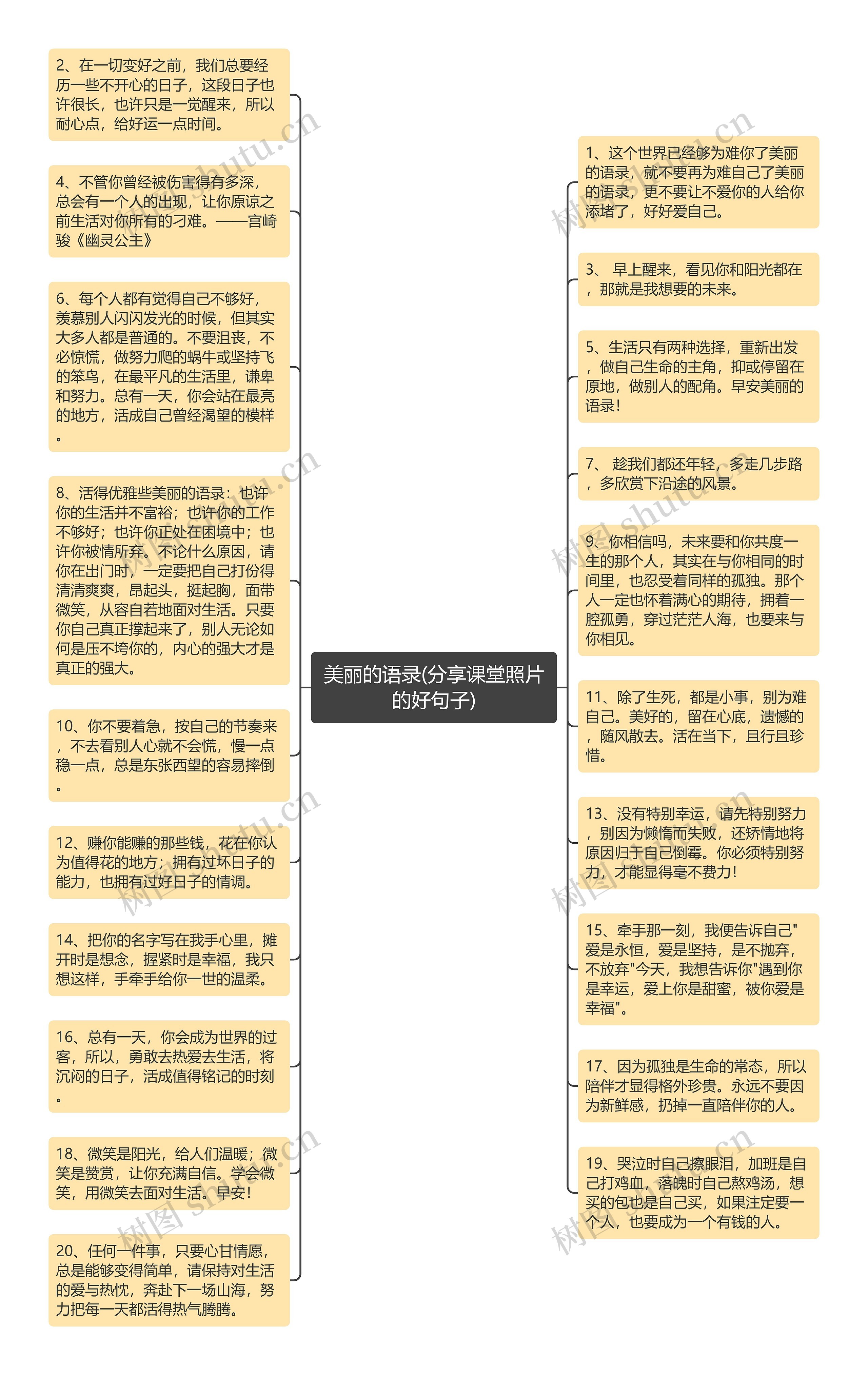 美丽的语录(分享课堂照片的好句子)思维导图