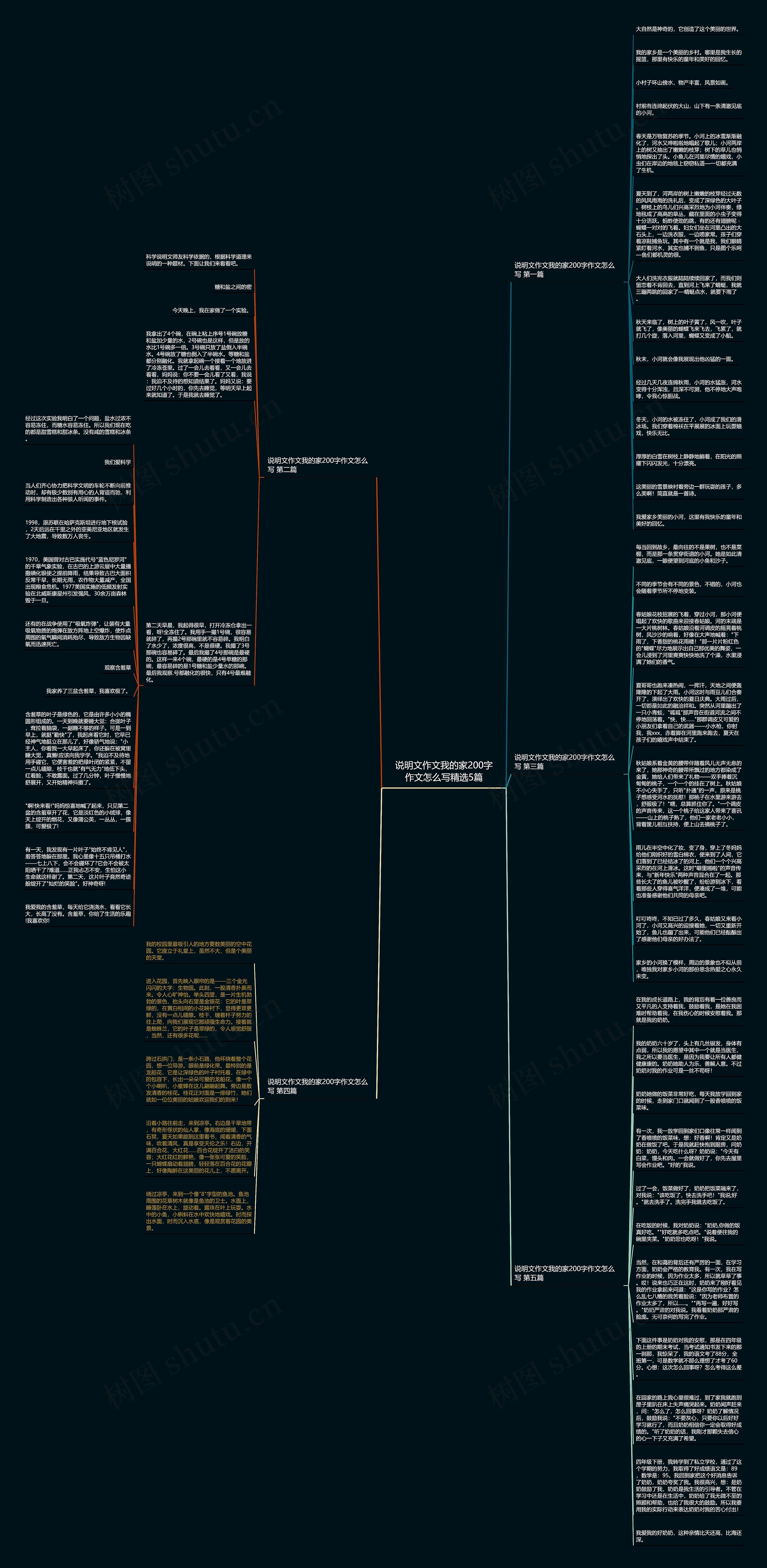 说明文作文我的家200字作文怎么写精选5篇思维导图