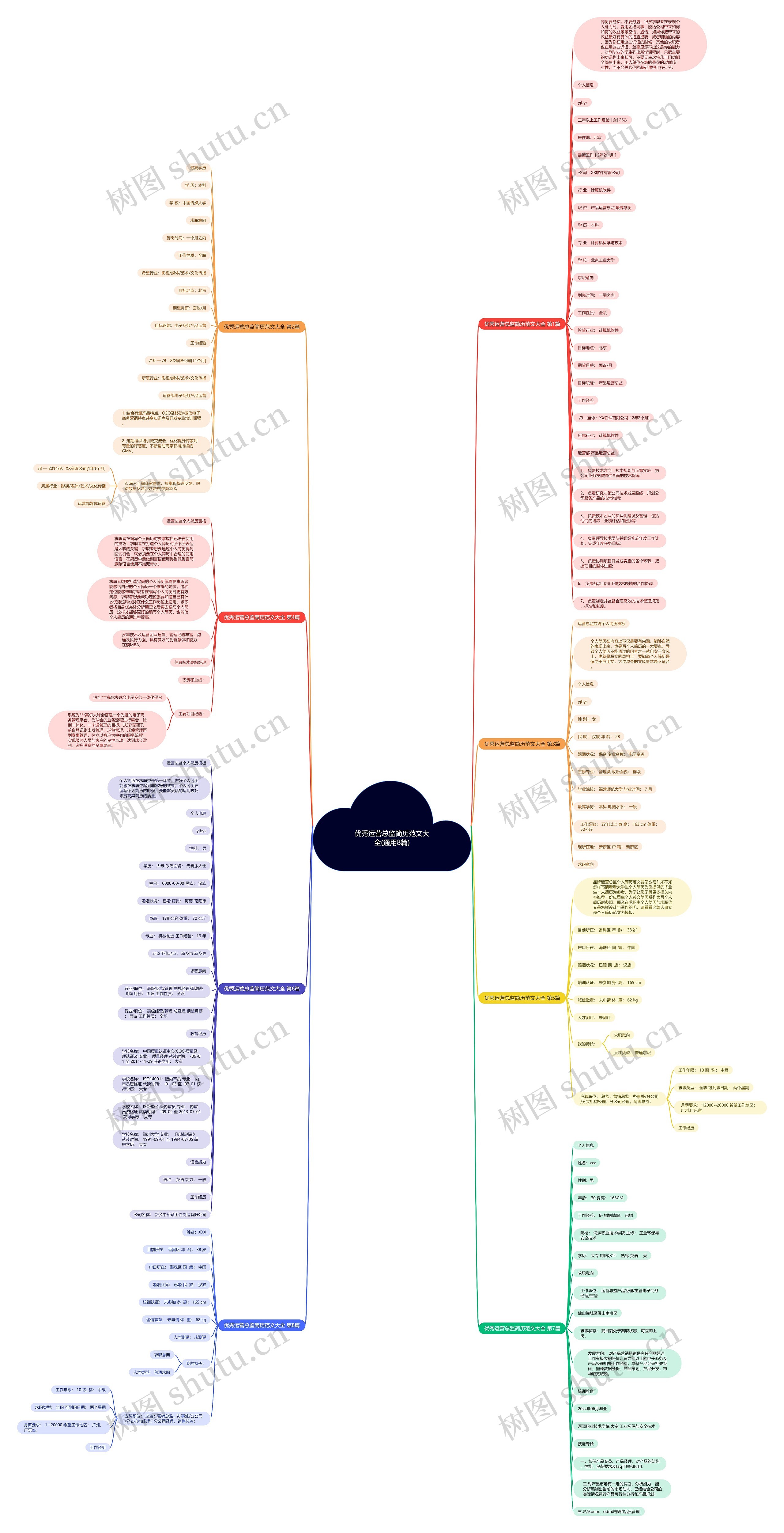 优秀运营总监简历范文大全(通用8篇)思维导图