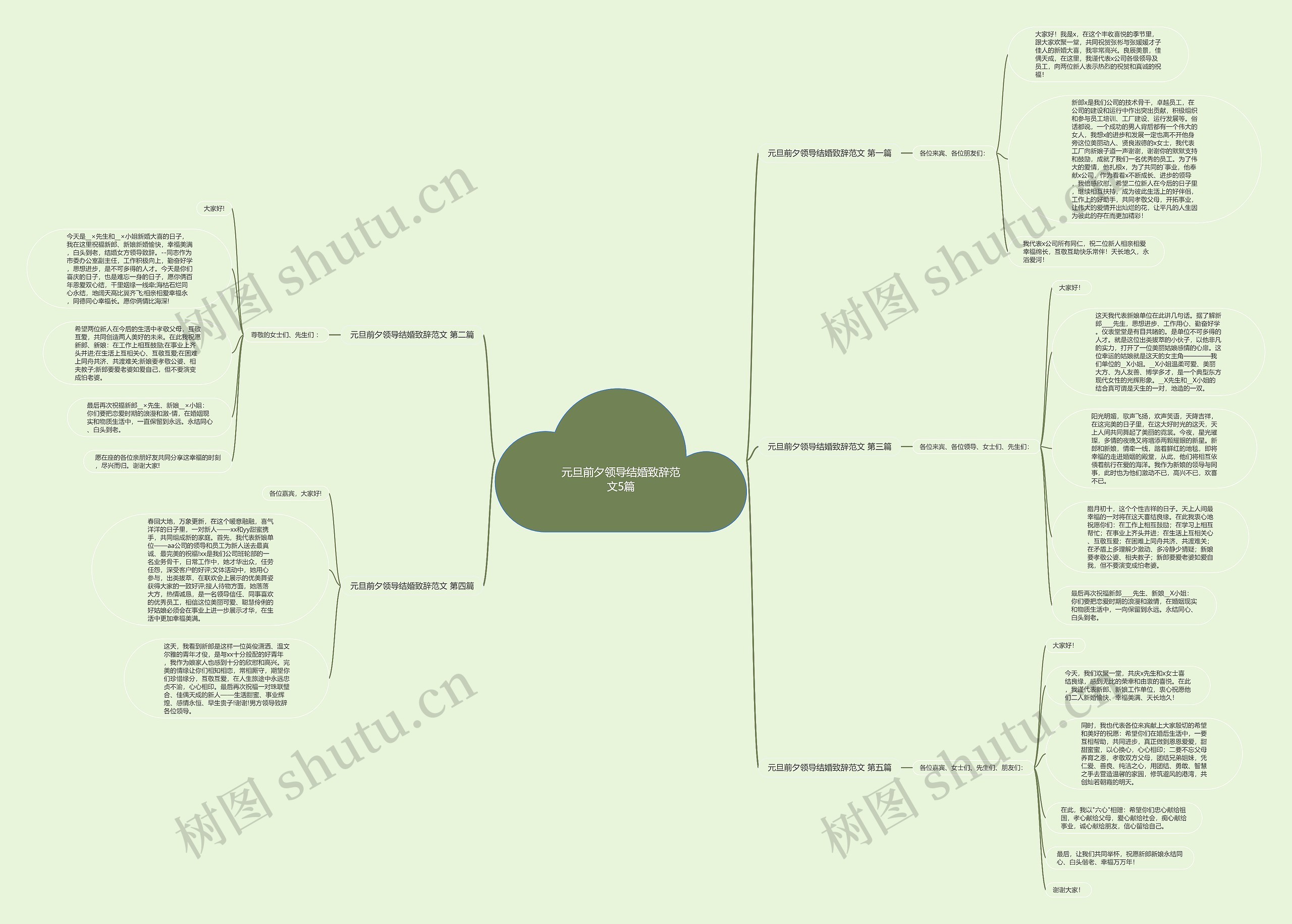 元旦前夕领导结婚致辞范文5篇思维导图