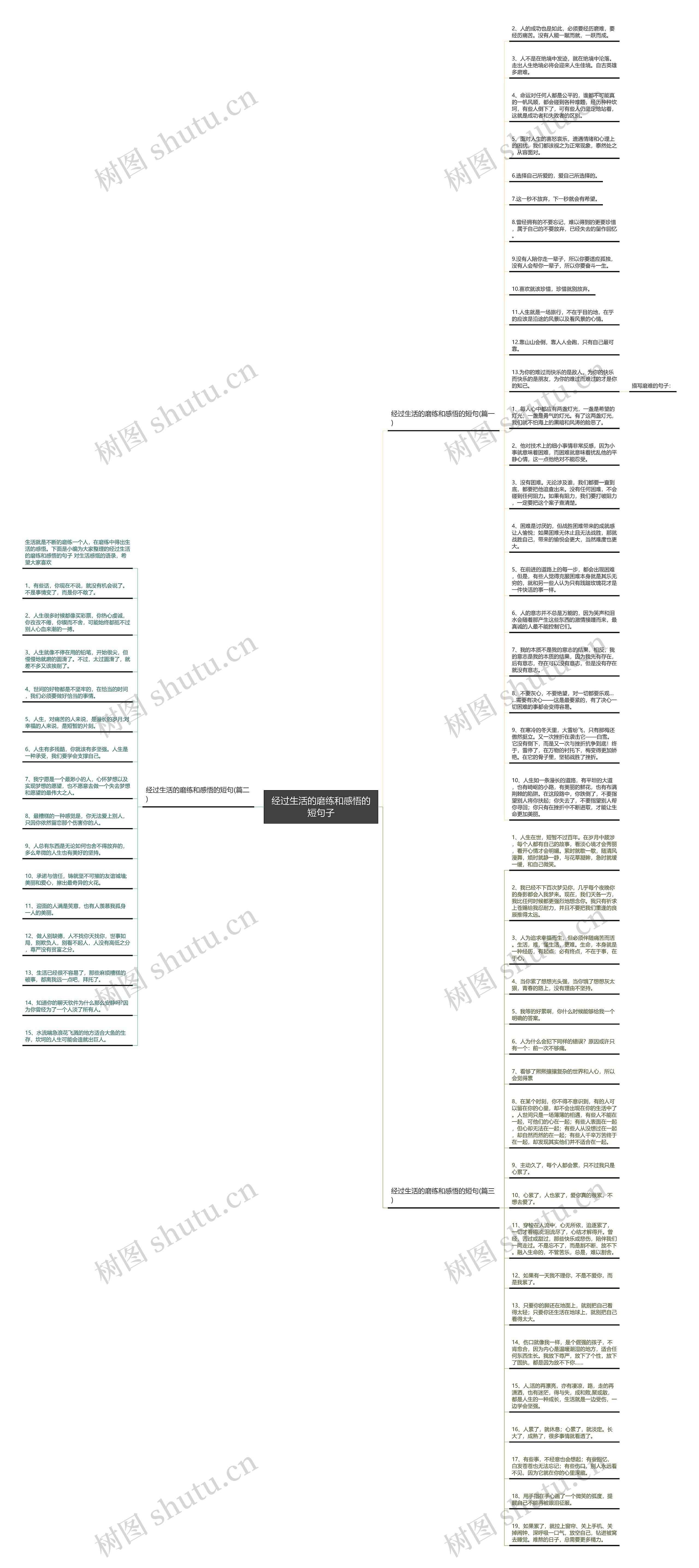经过生活的磨练和感悟的短句子思维导图