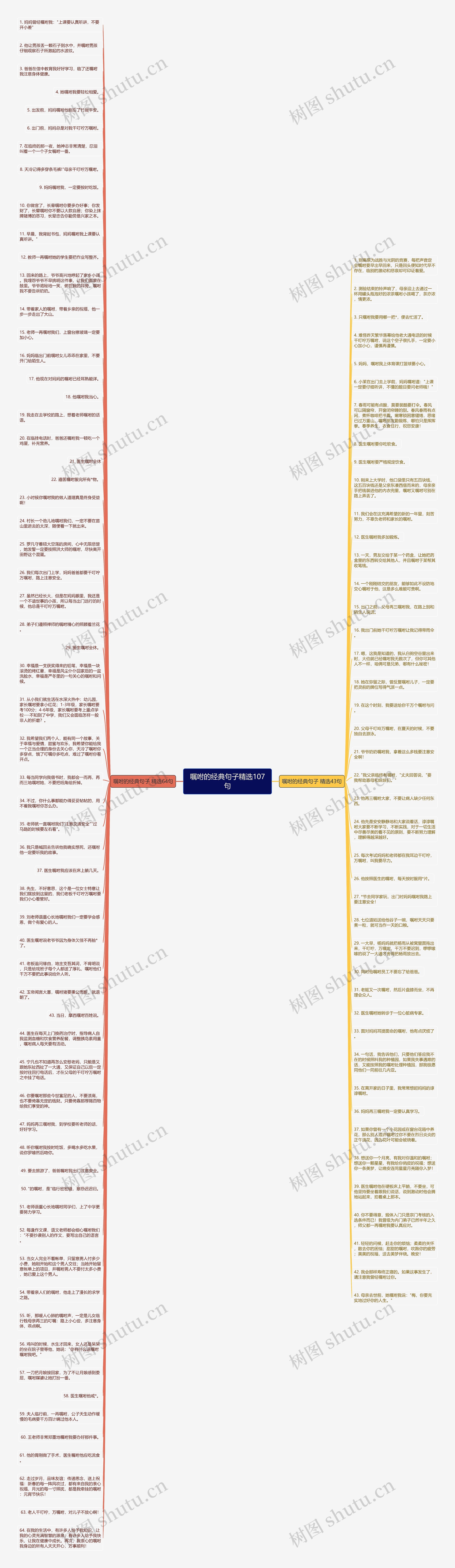 嘱咐的经典句子精选107句思维导图