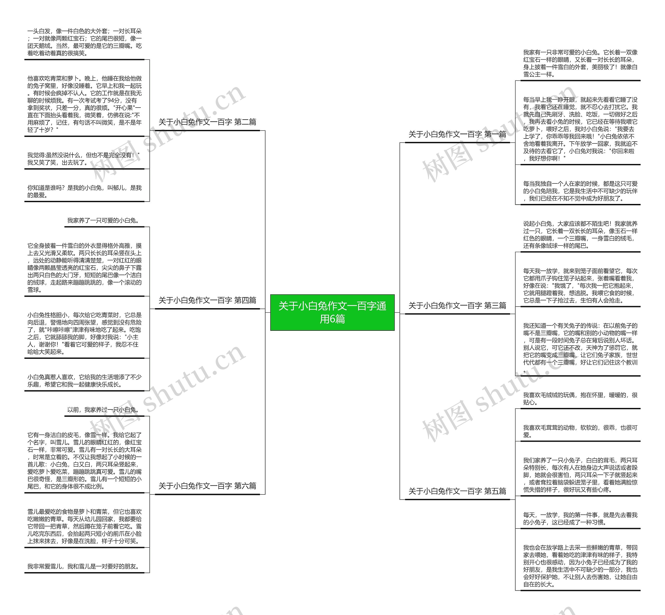 关于小白兔作文一百字通用6篇思维导图