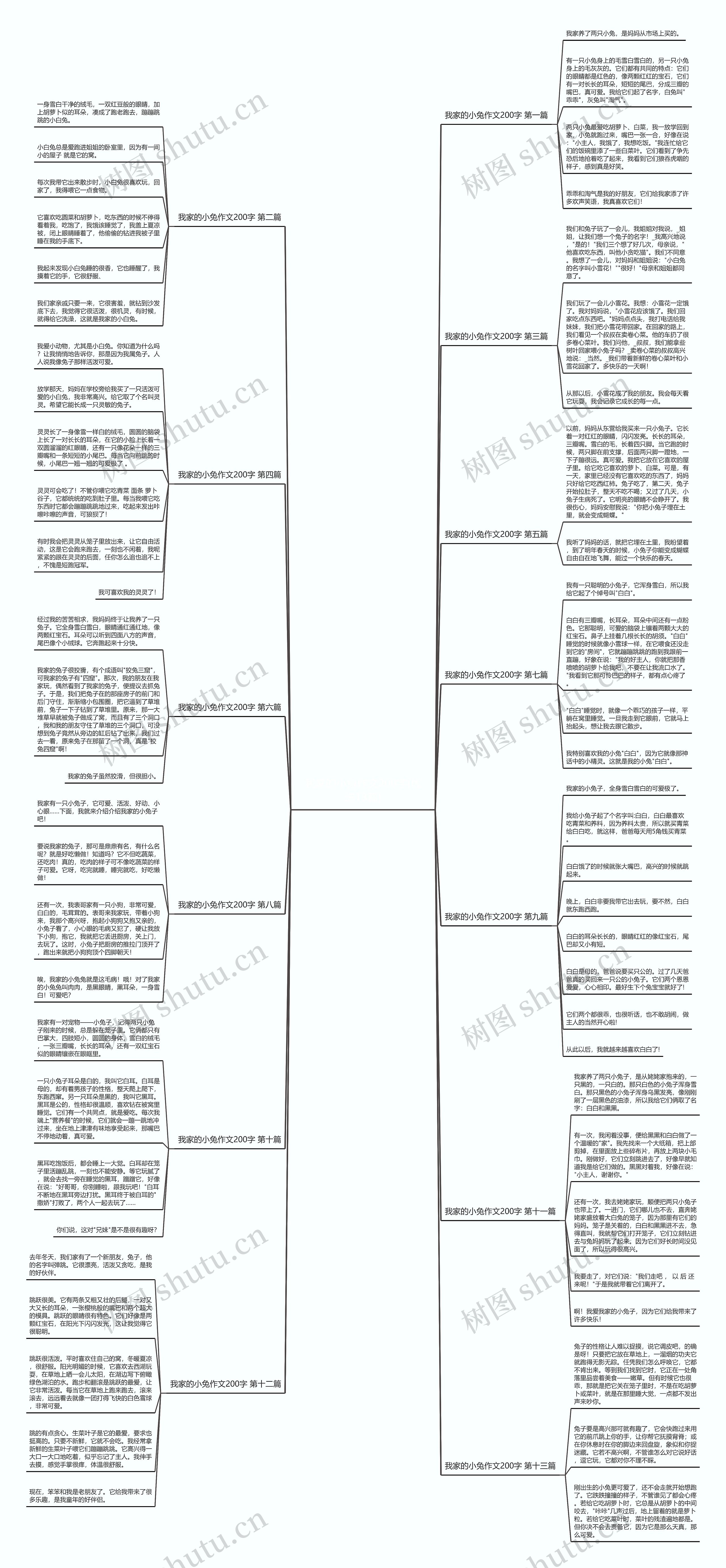 我家的小兔作文200字(优选13篇)思维导图