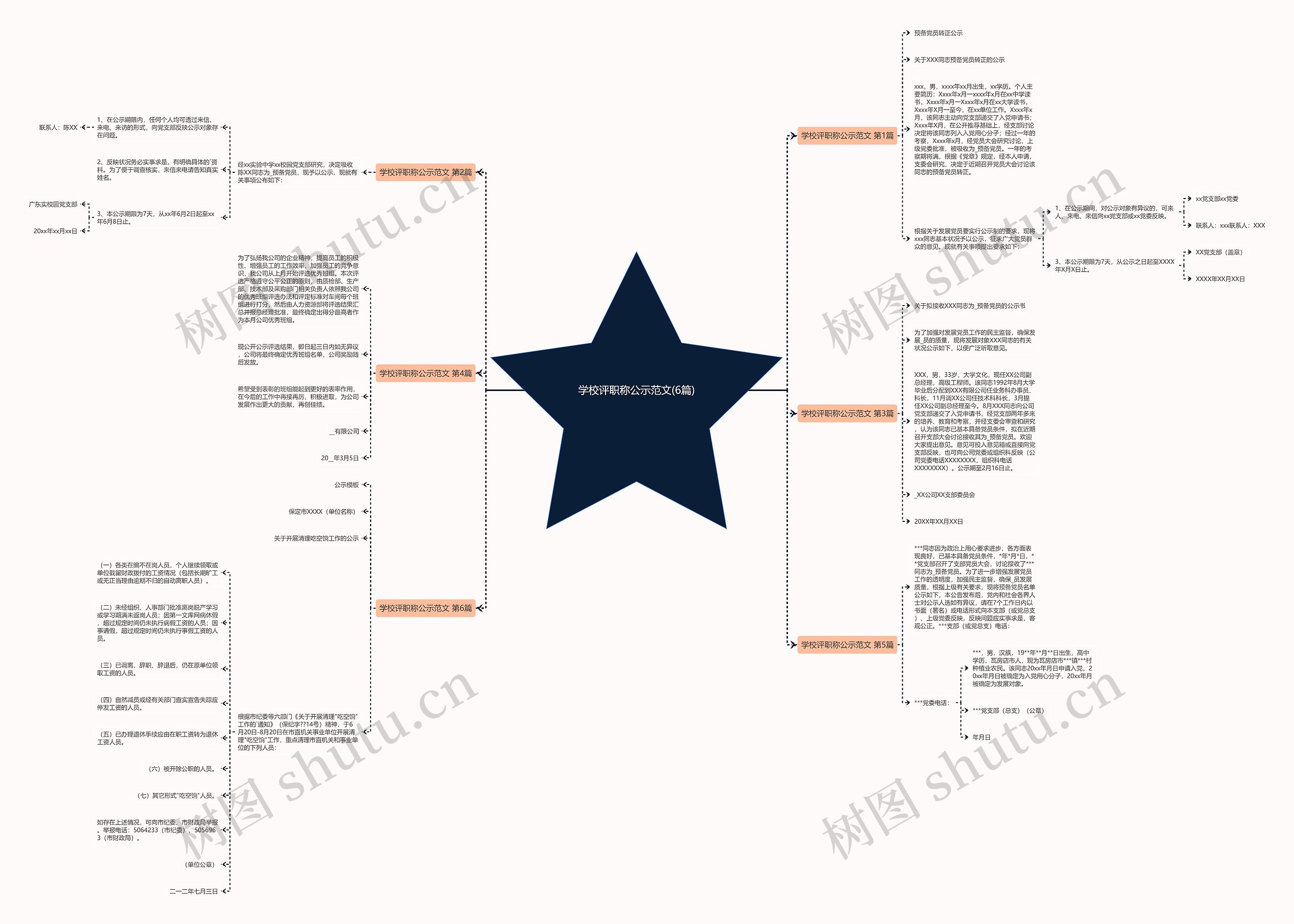 学校评职称公示范文(6篇)思维导图