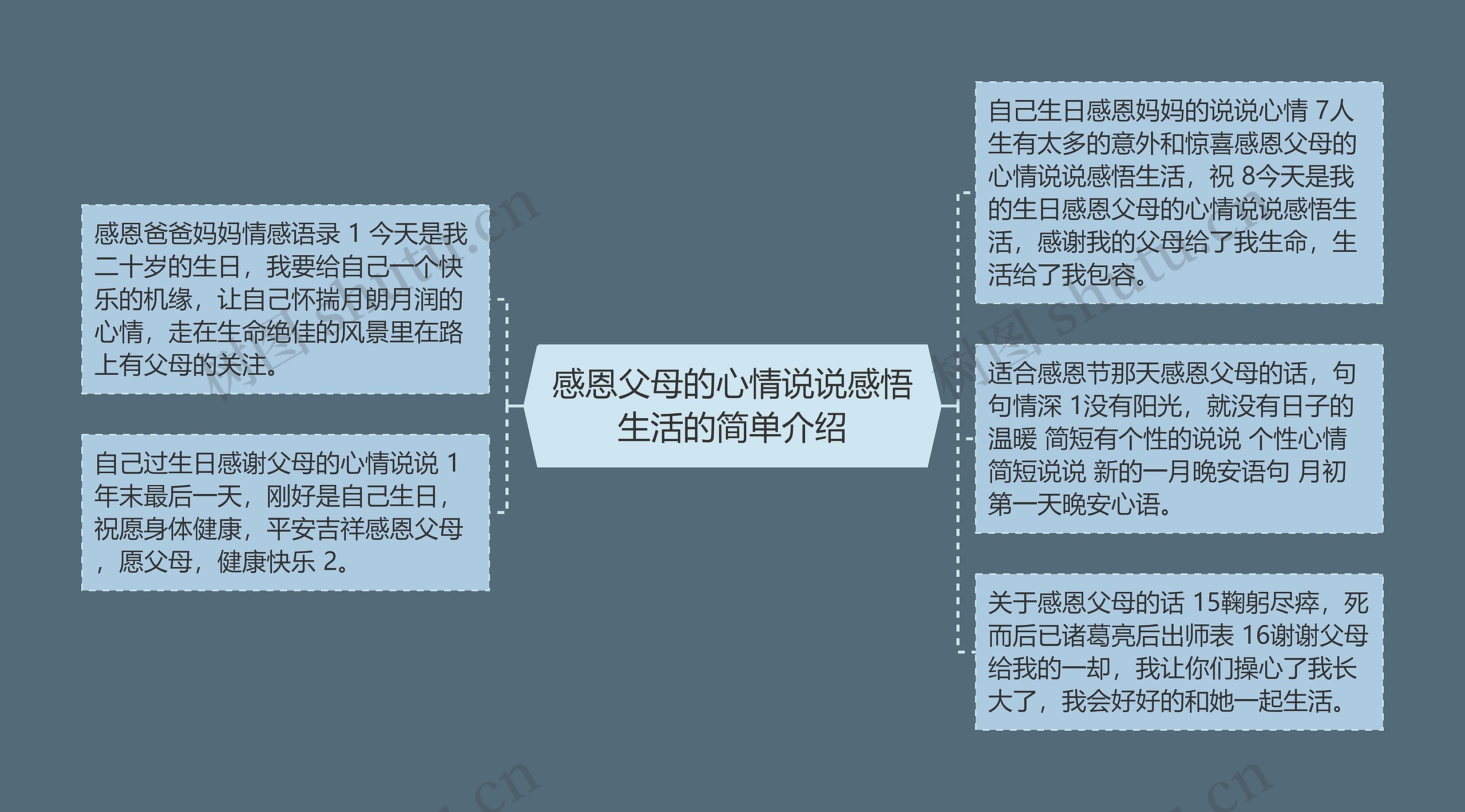 感恩父母的心情说说感悟生活的简单介绍思维导图