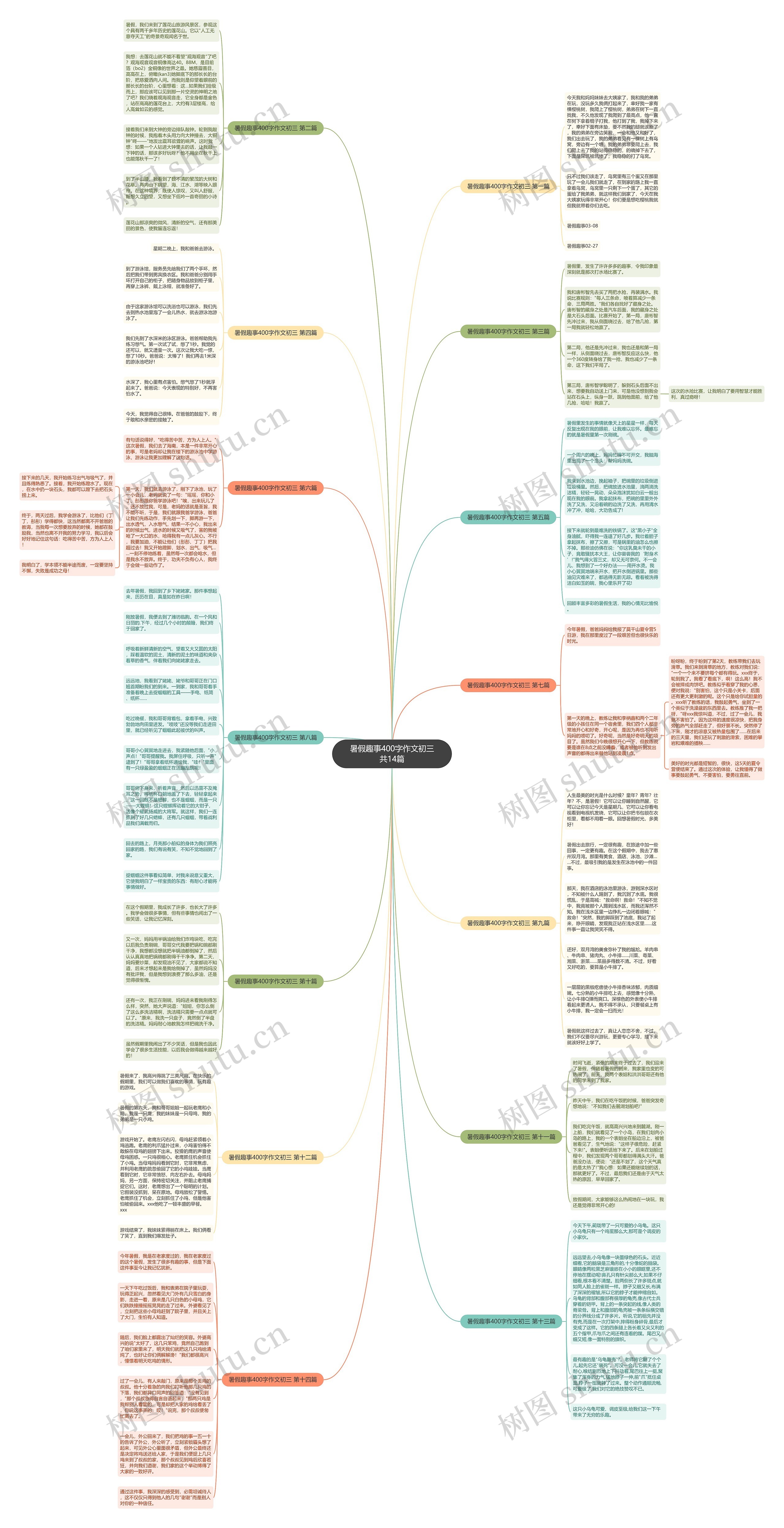 暑假趣事400字作文初三共14篇思维导图