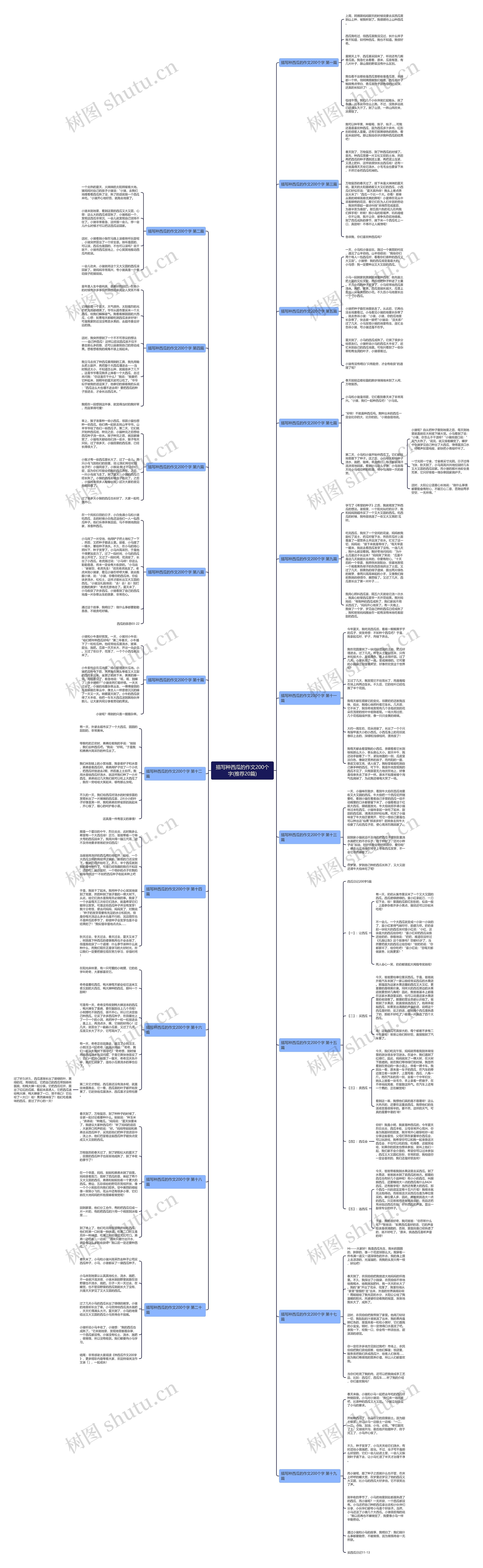 描写种西瓜的作文200个字(推荐20篇)思维导图