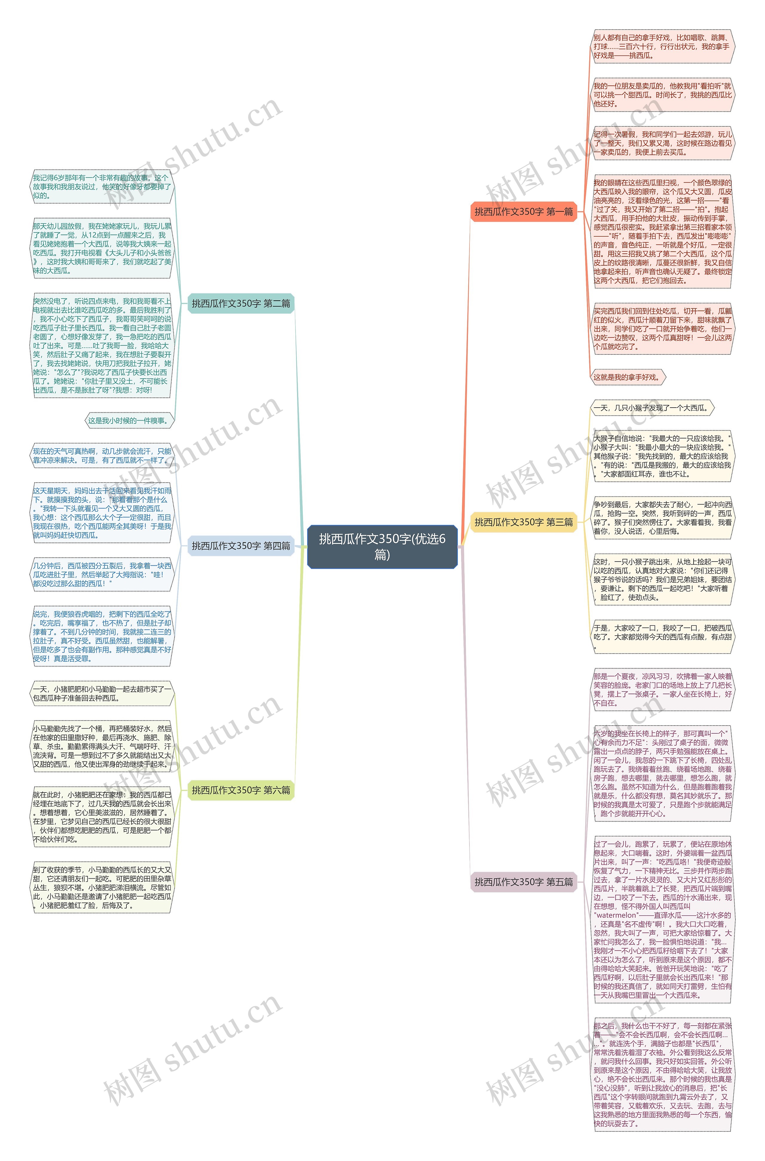 挑西瓜作文350字(优选6篇)思维导图