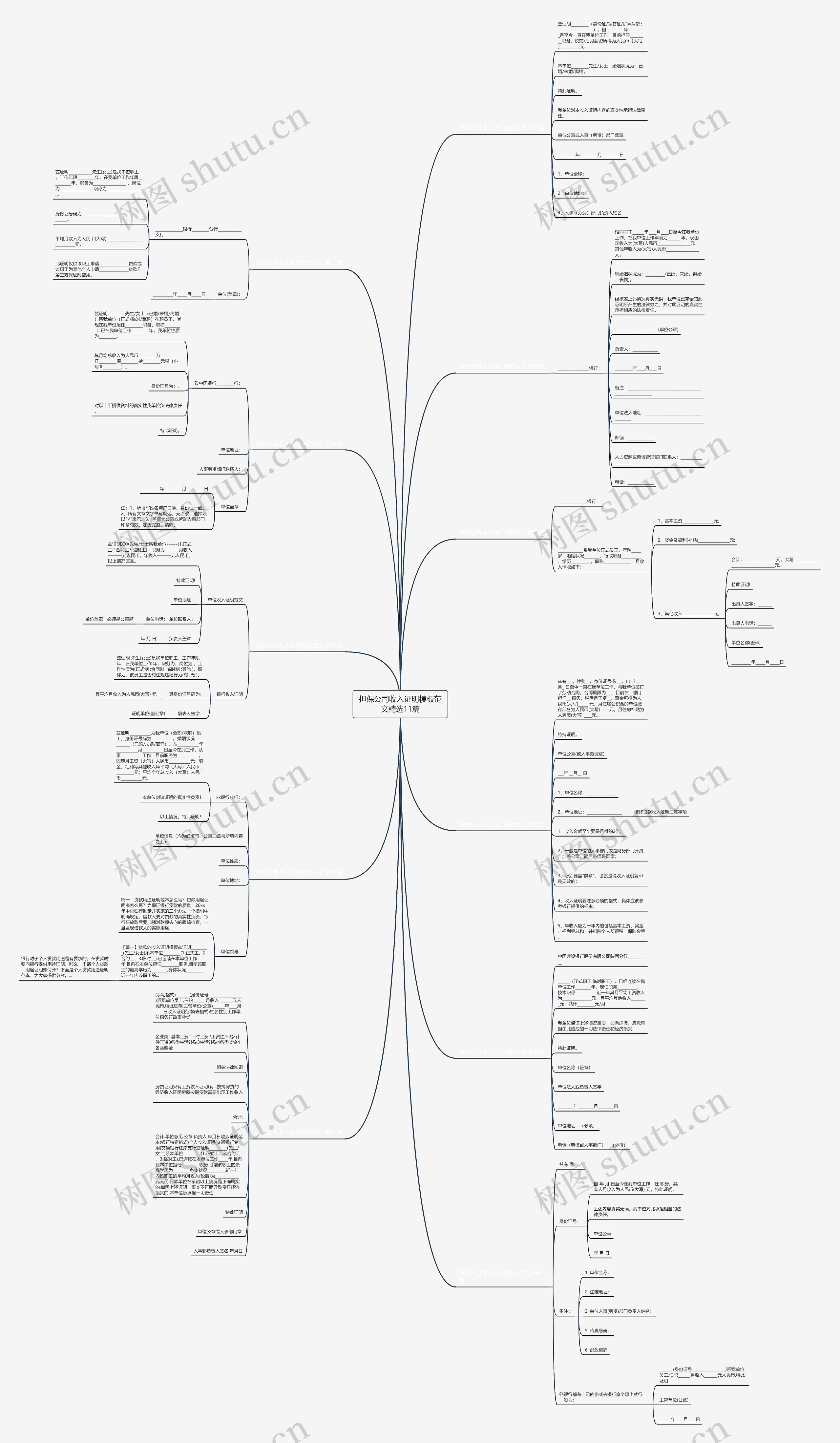 担保公司收入证明范文精选11篇思维导图