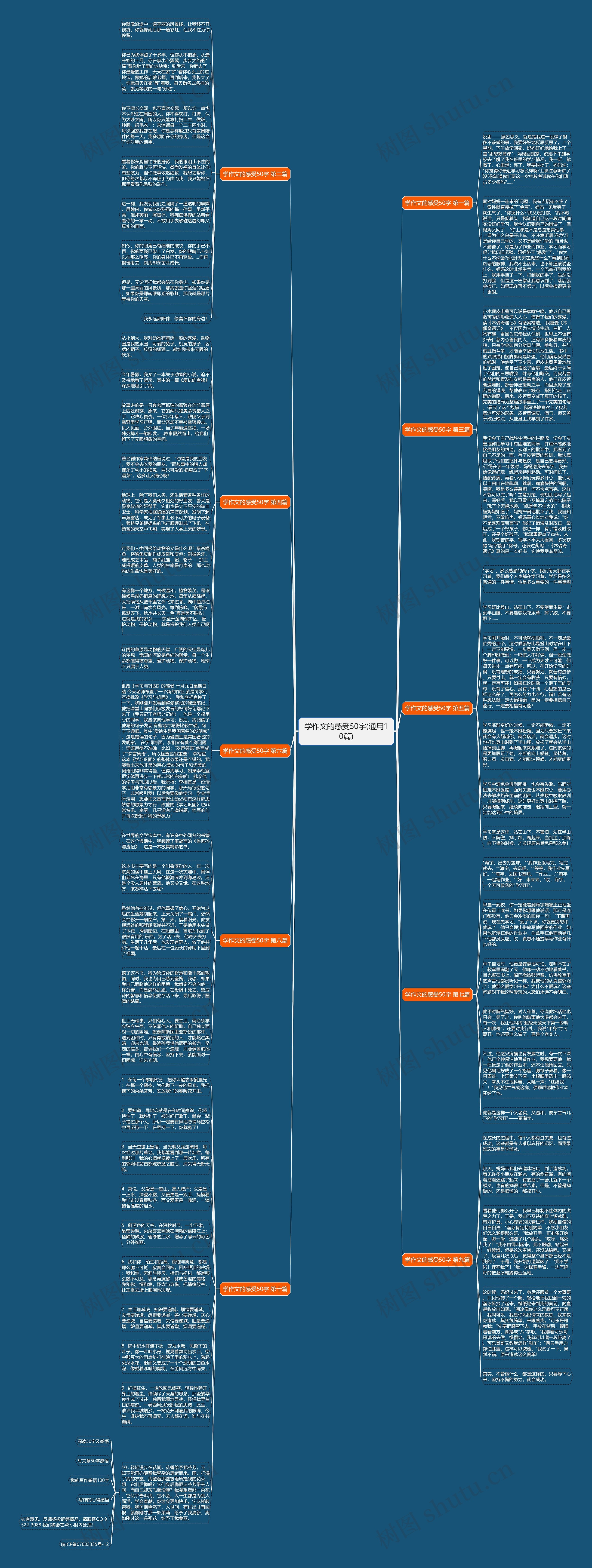 学作文的感受50字(通用10篇)思维导图