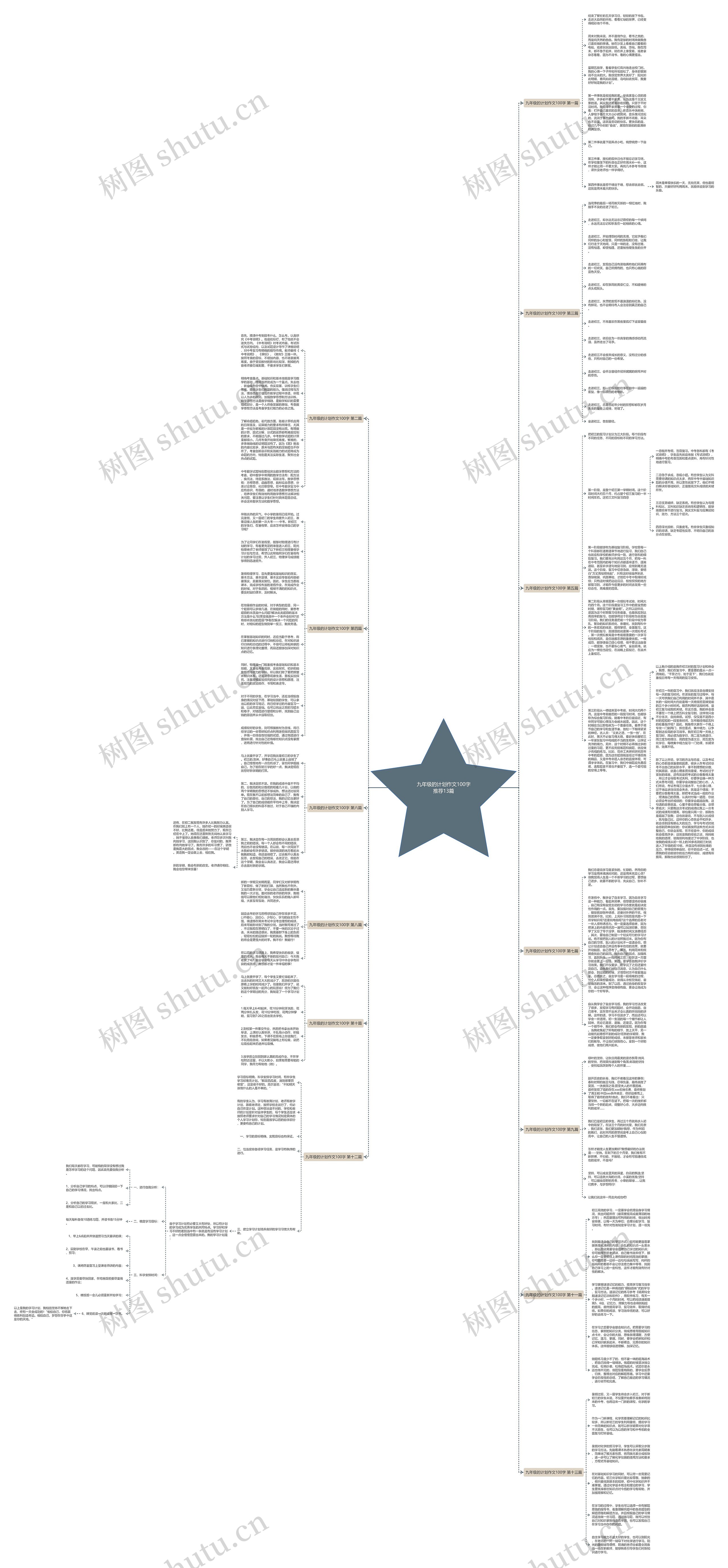 九年级的计划作文100字推荐13篇思维导图