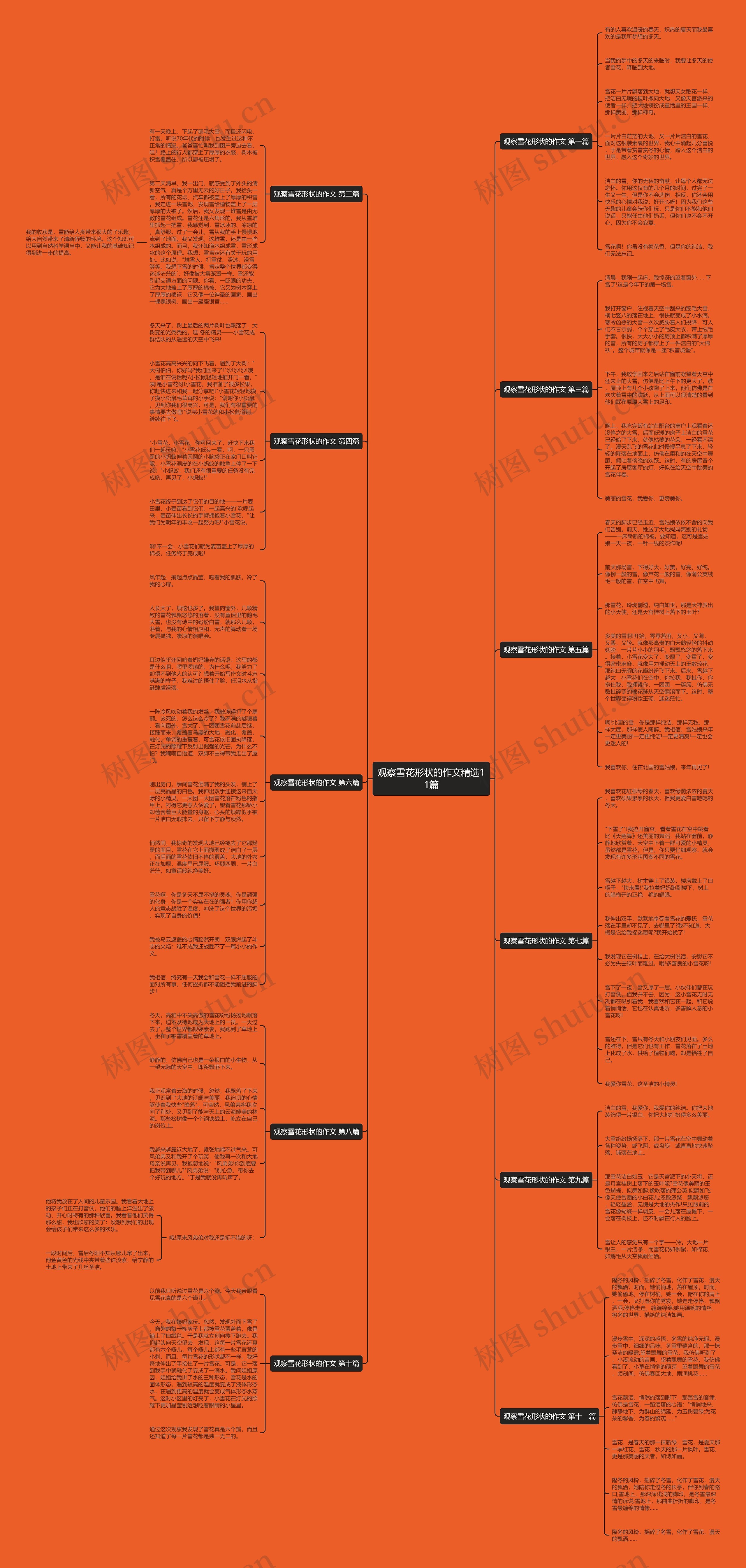 观察雪花形状的作文精选11篇思维导图