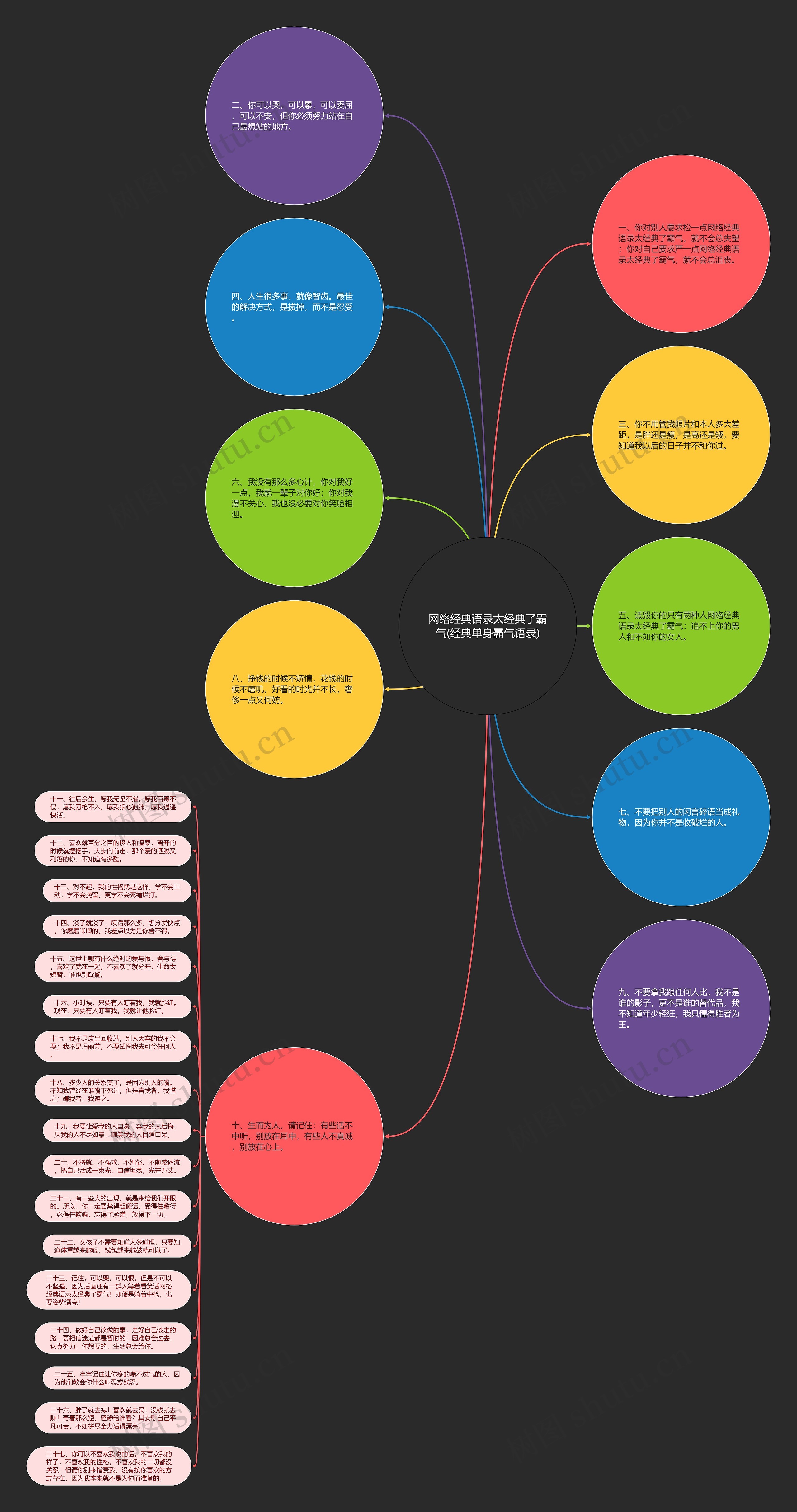 网络经典语录太经典了霸气(经典单身霸气语录)思维导图