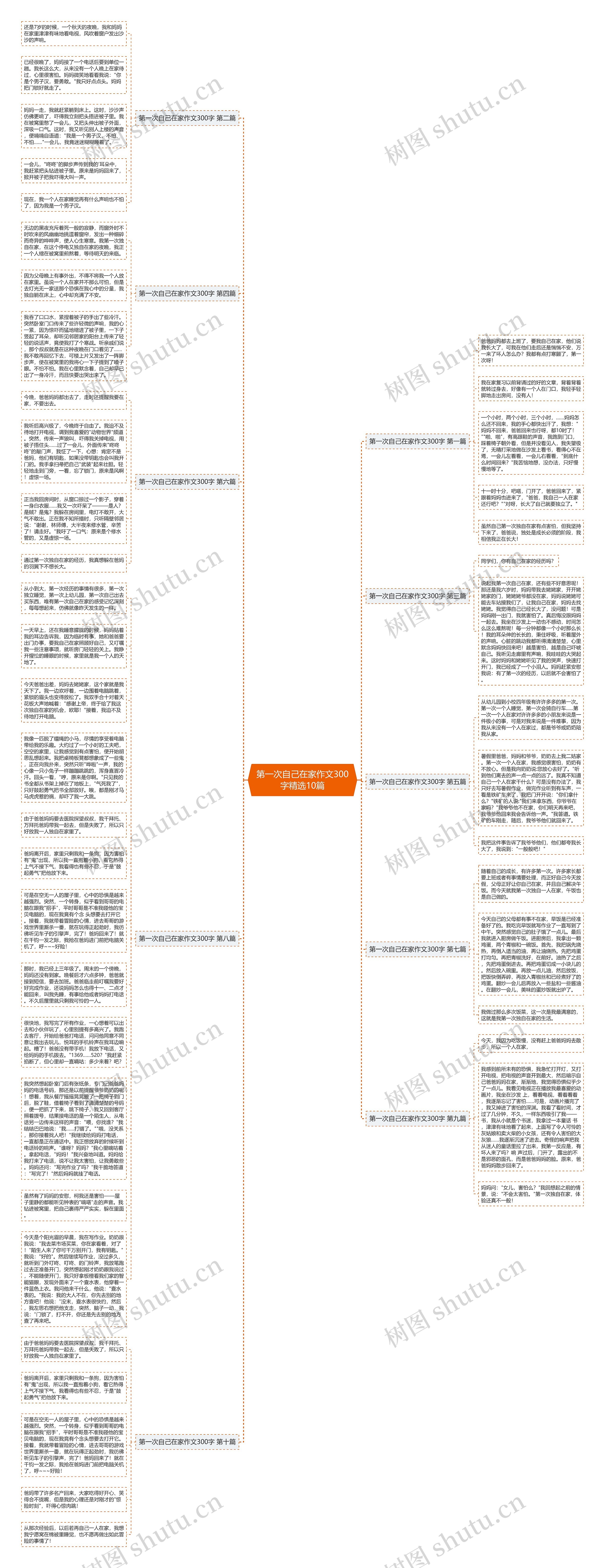 第一次自己在家作文300字精选10篇思维导图