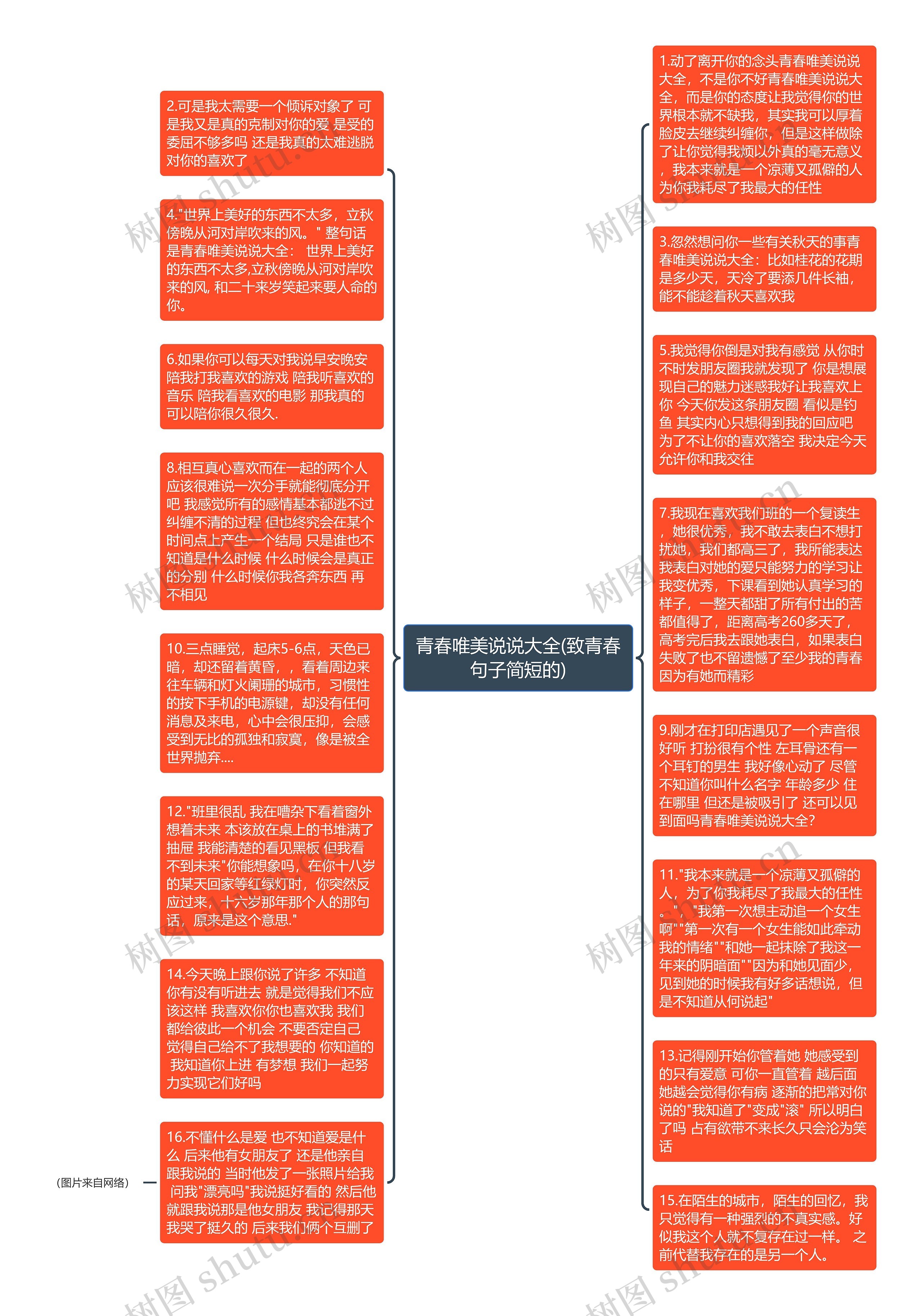 青春唯美说说大全(致青春句子简短的)思维导图