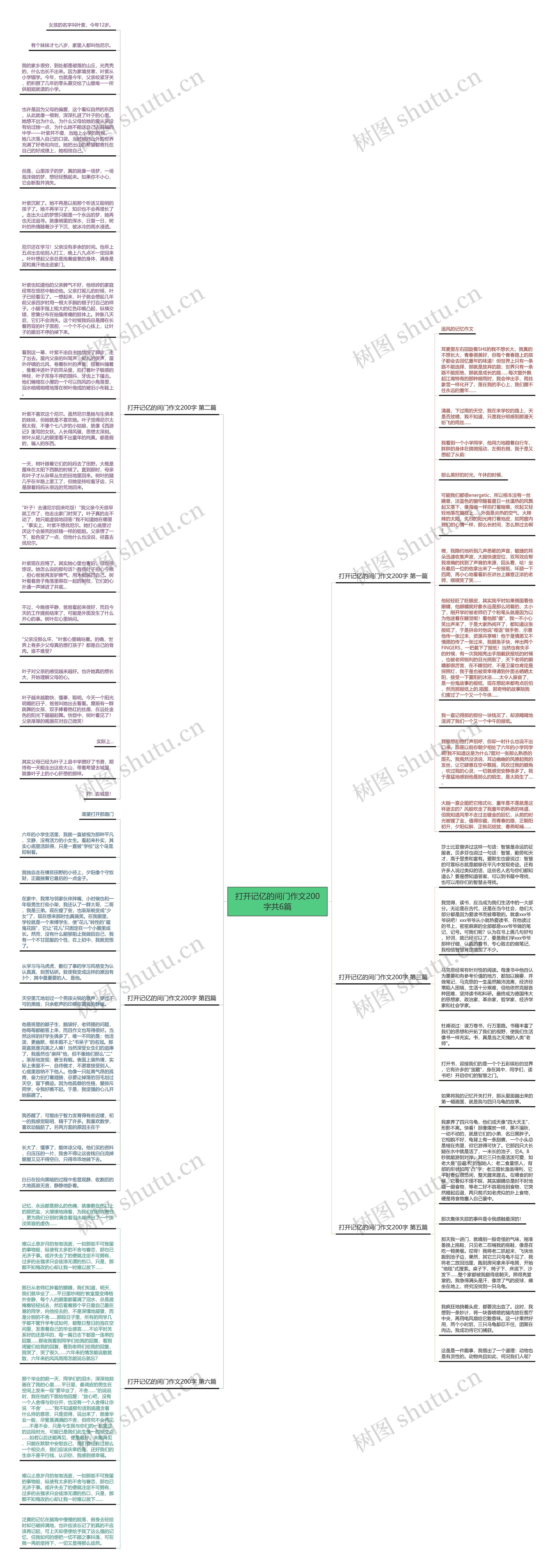 打开记亿的间门作文200字共6篇思维导图