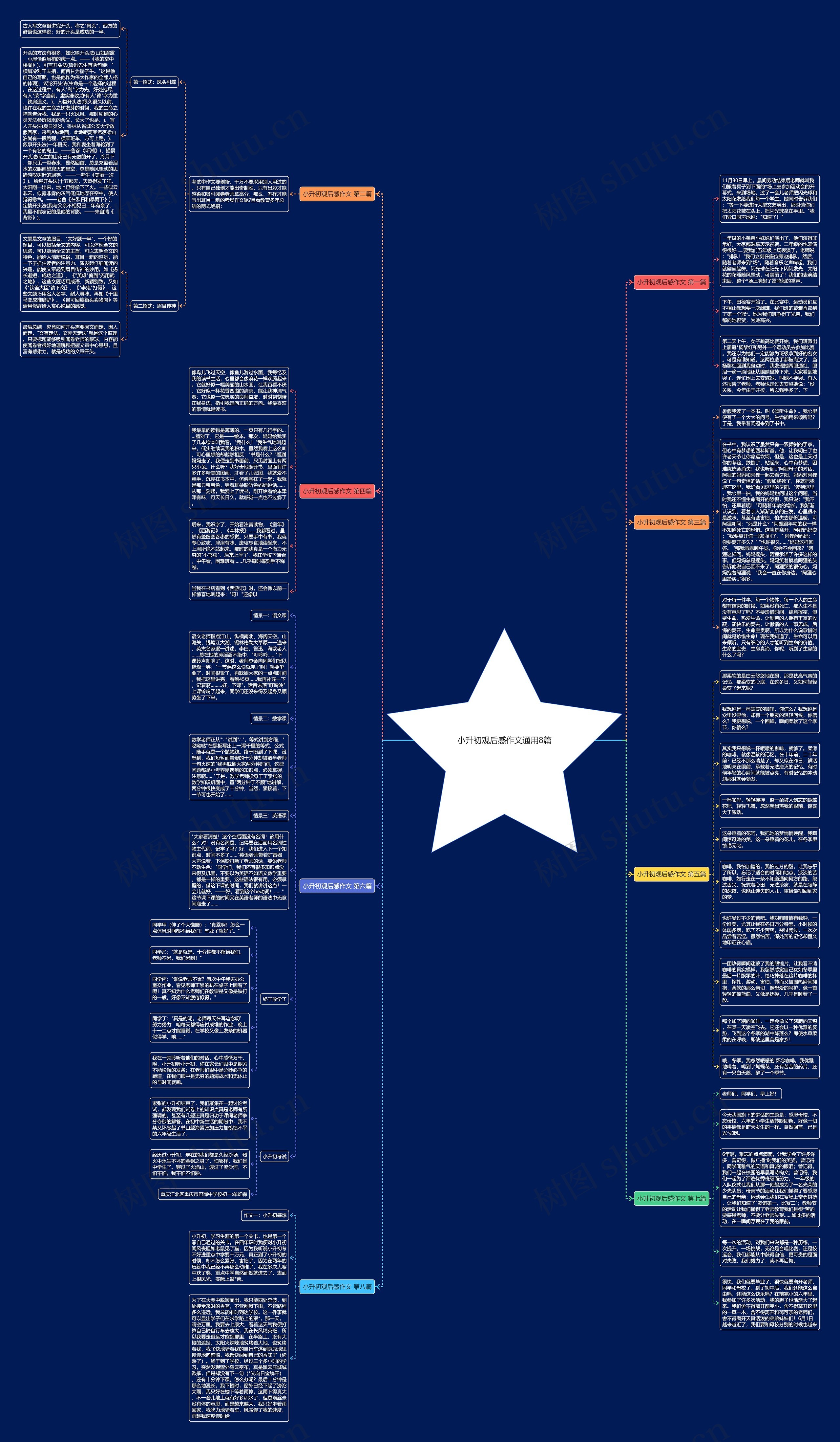 小升初观后感作文通用8篇思维导图