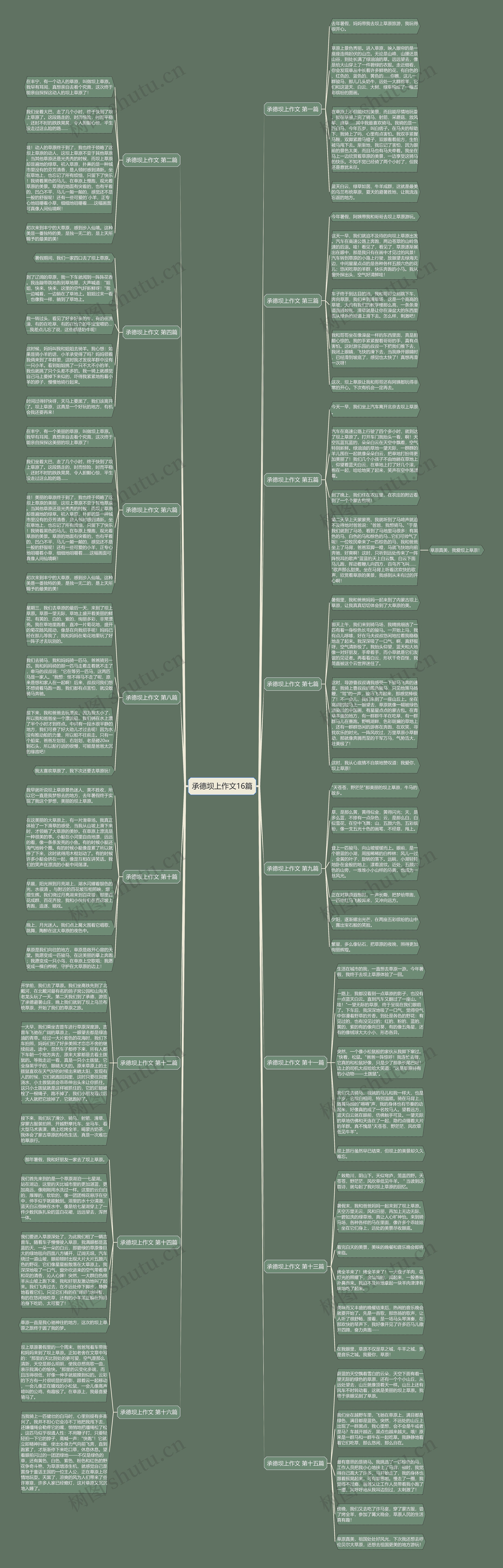承德坝上作文16篇思维导图