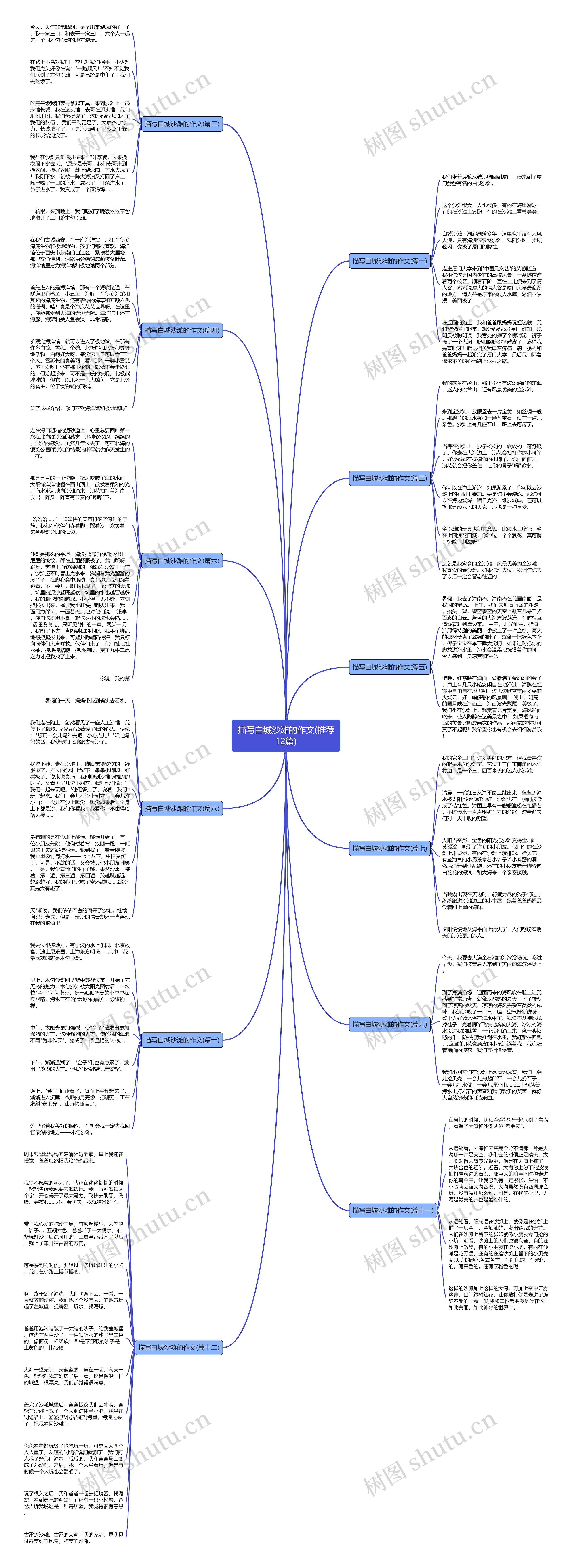 描写白城沙滩的作文(推荐12篇)思维导图