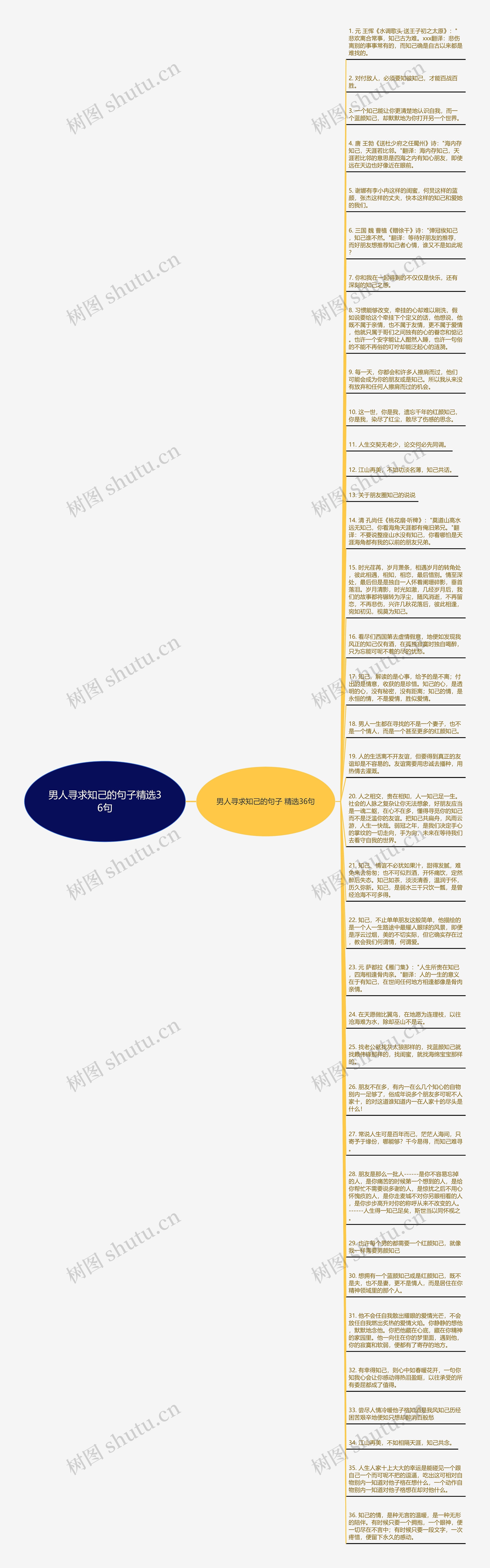 男人寻求知己的句子精选36句思维导图