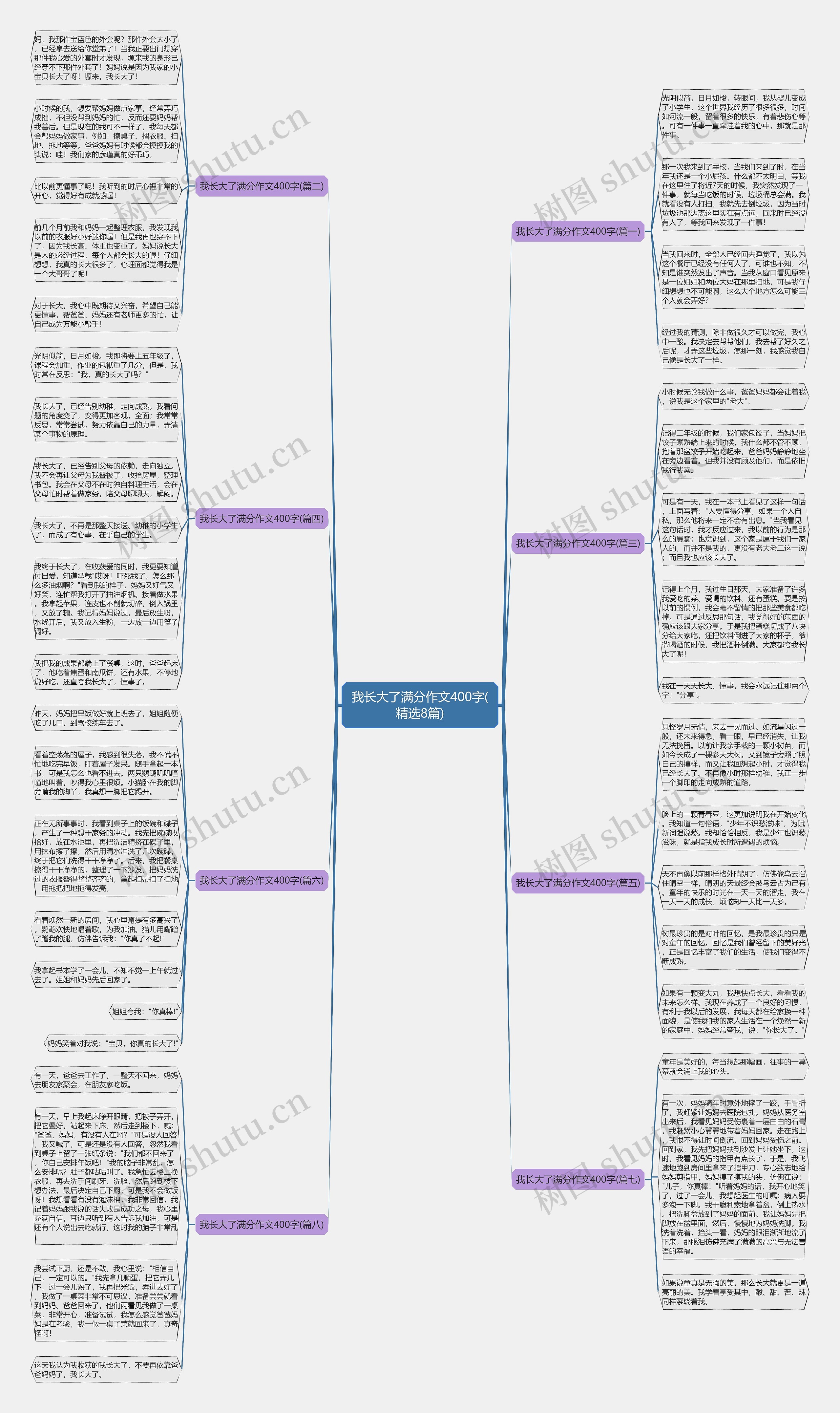 我长大了满分作文400字(精选8篇)思维导图