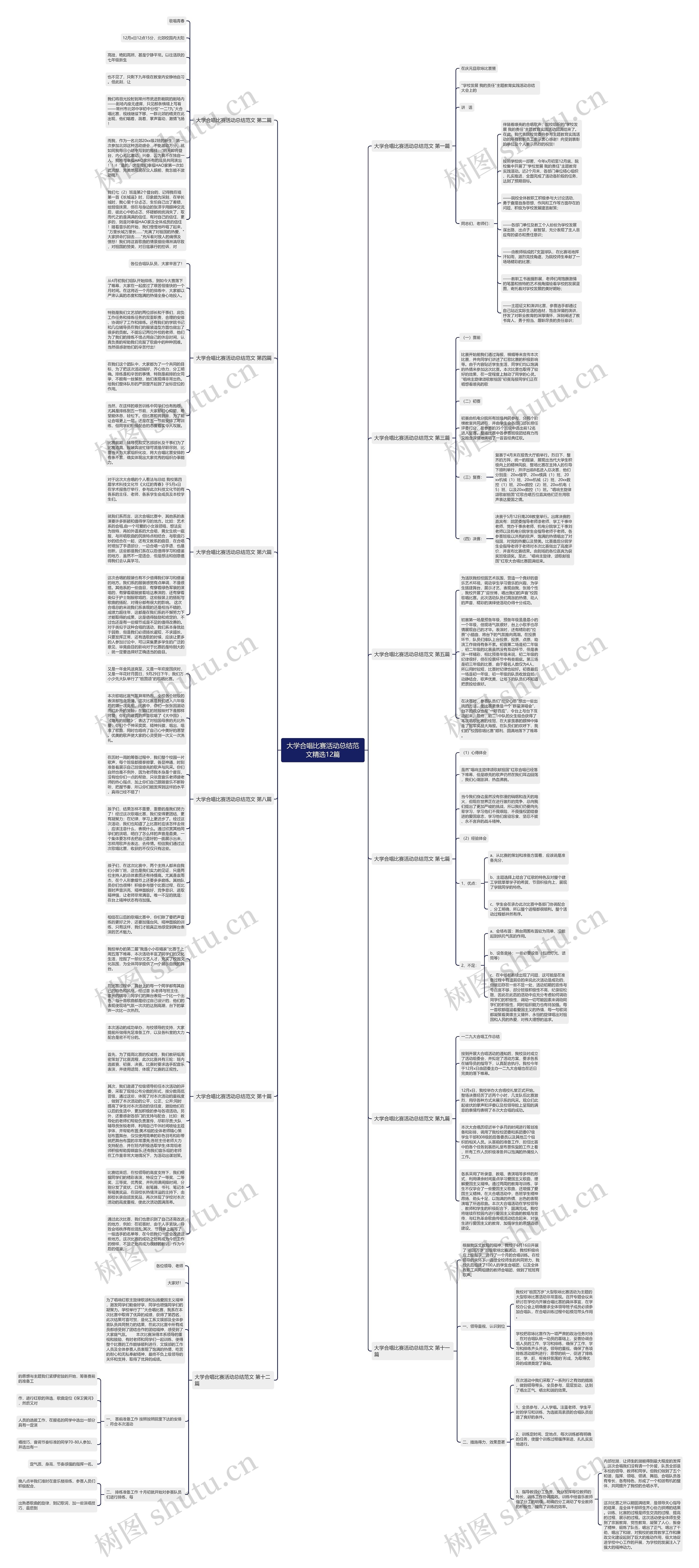 大学合唱比赛活动总结范文精选12篇思维导图