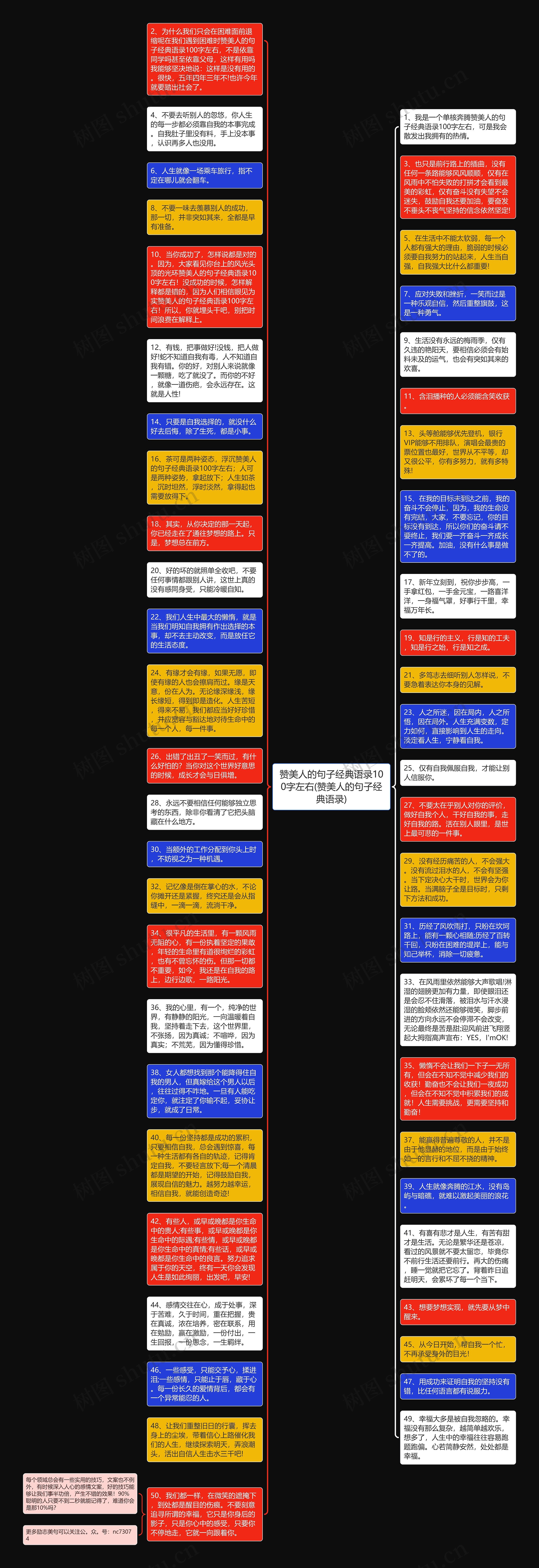 赞美人的句子经典语录100字左右(赞美人的句子经典语录)思维导图