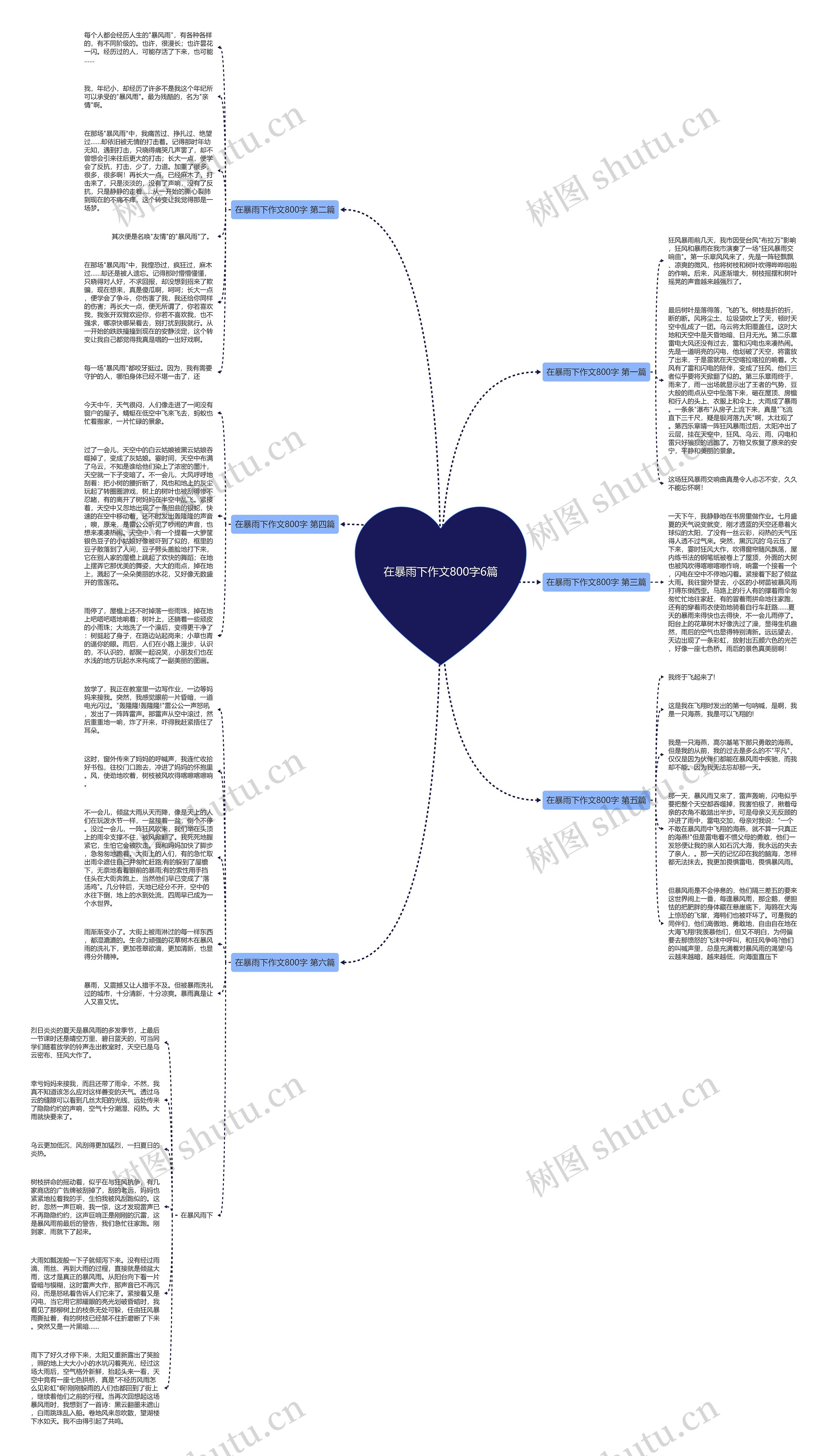 在暴雨下作文800字6篇思维导图