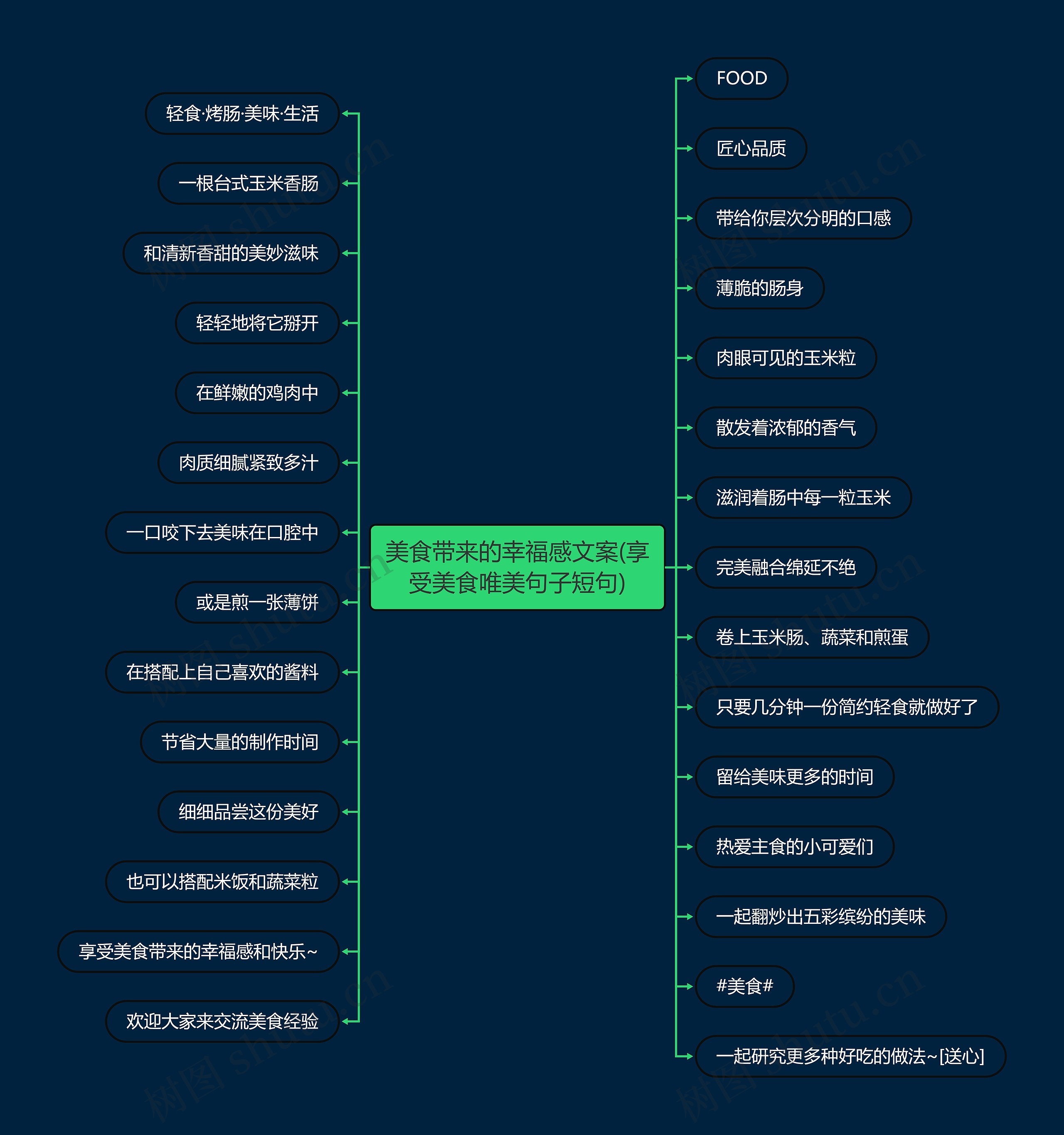 美食带来的幸福感文案(享受美食唯美句子短句)思维导图