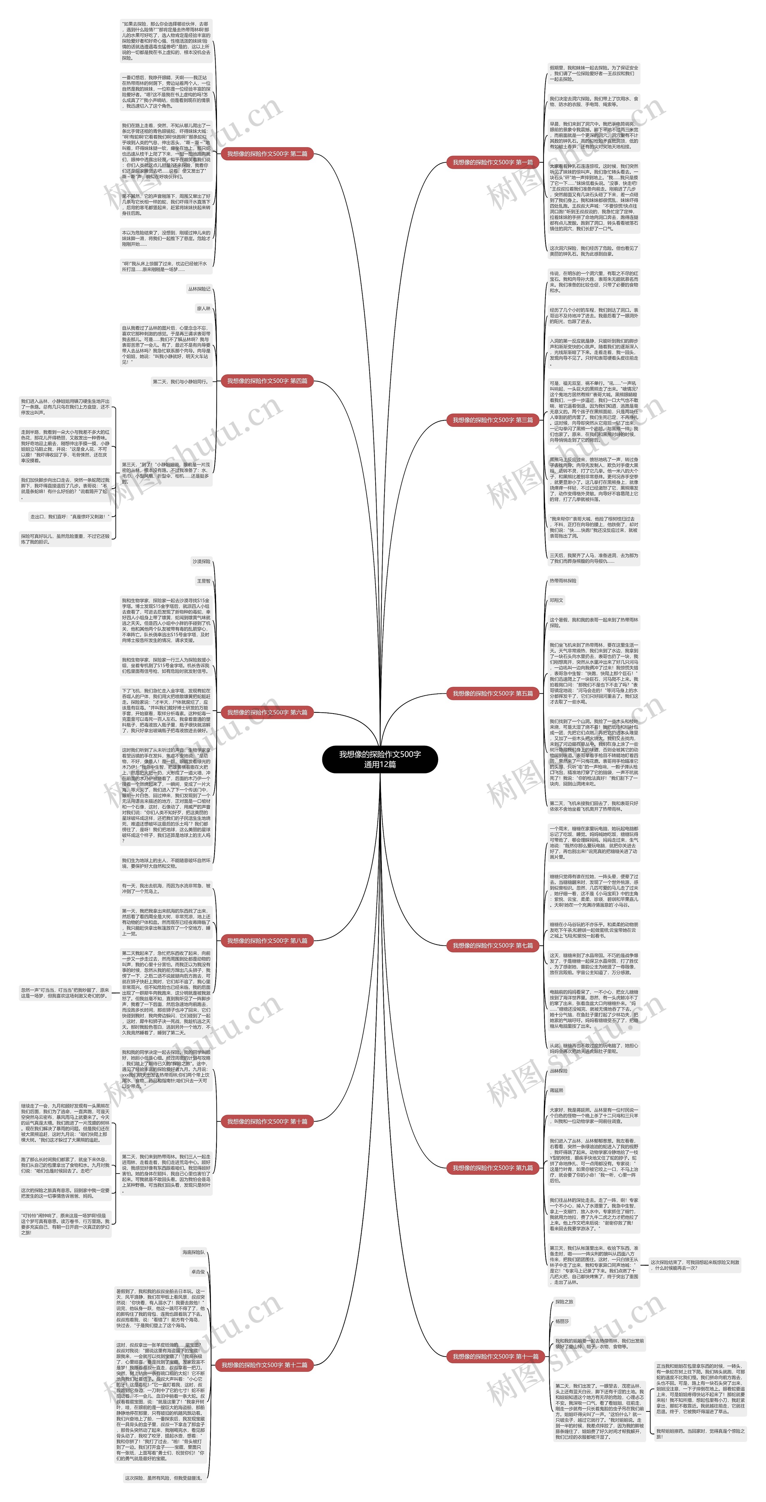 我想像的探险作文500字通用12篇思维导图