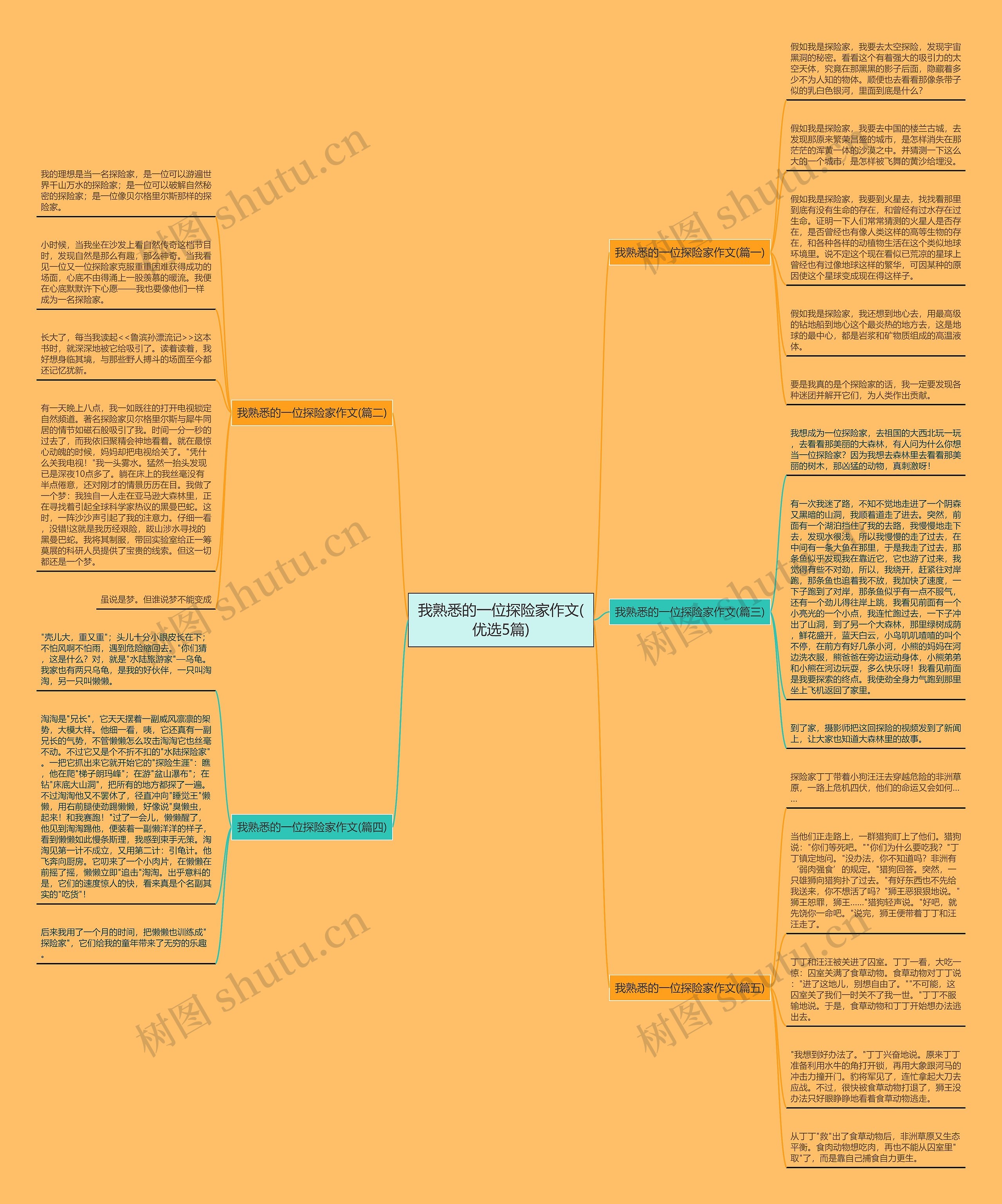 我熟悉的一位探险家作文(优选5篇)思维导图