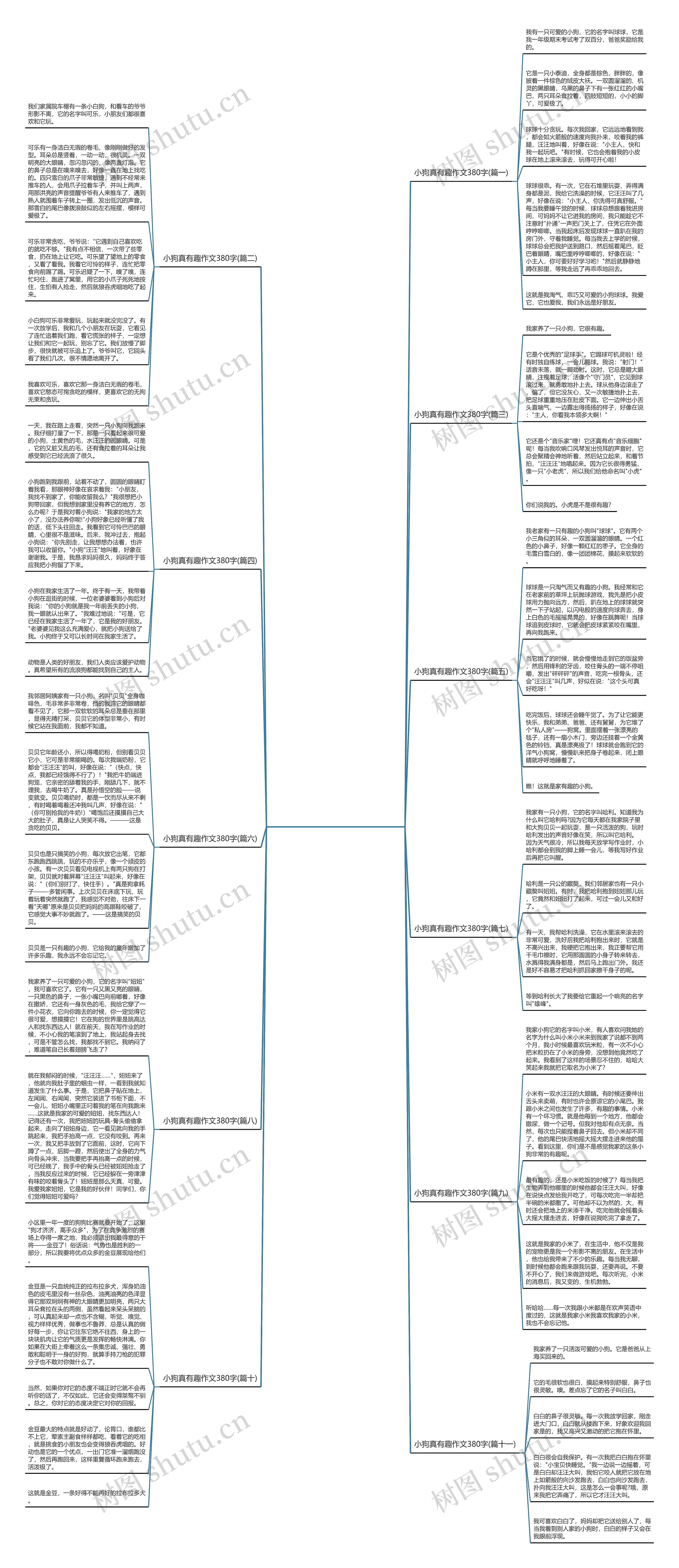 小狗真有趣作文380字(通用11篇)思维导图