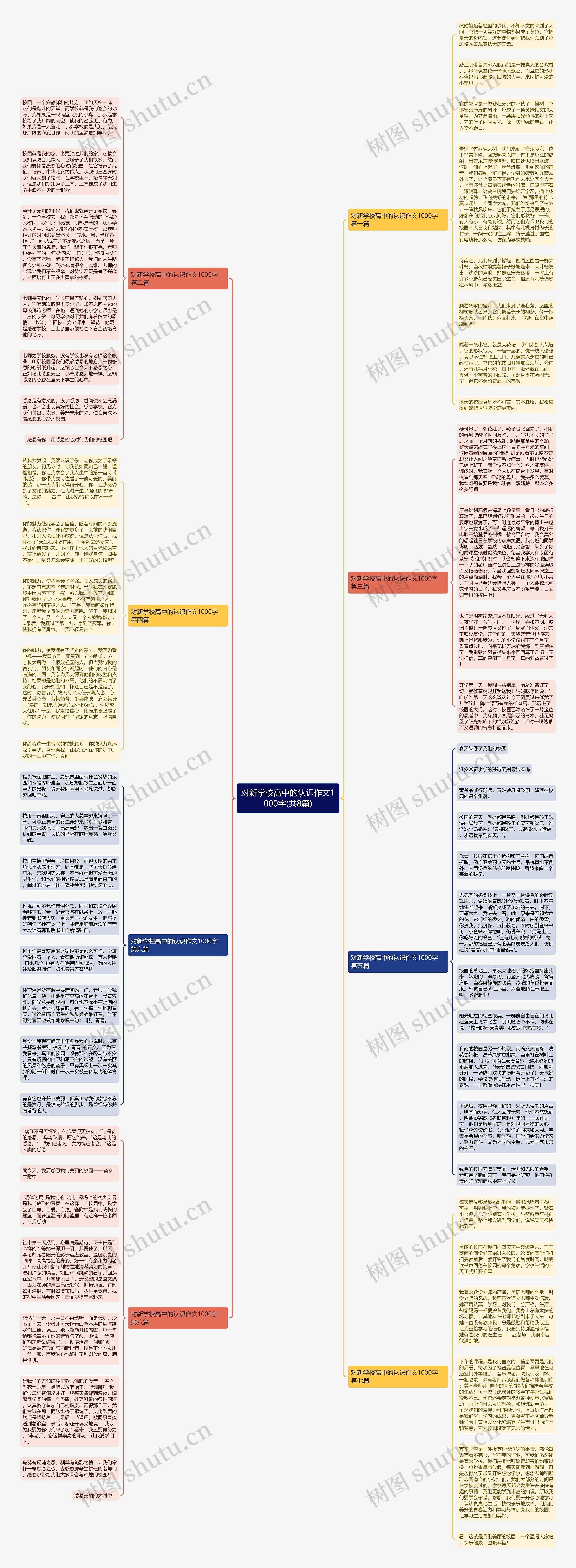 对新学校高中的认识作文1000字(共8篇)思维导图