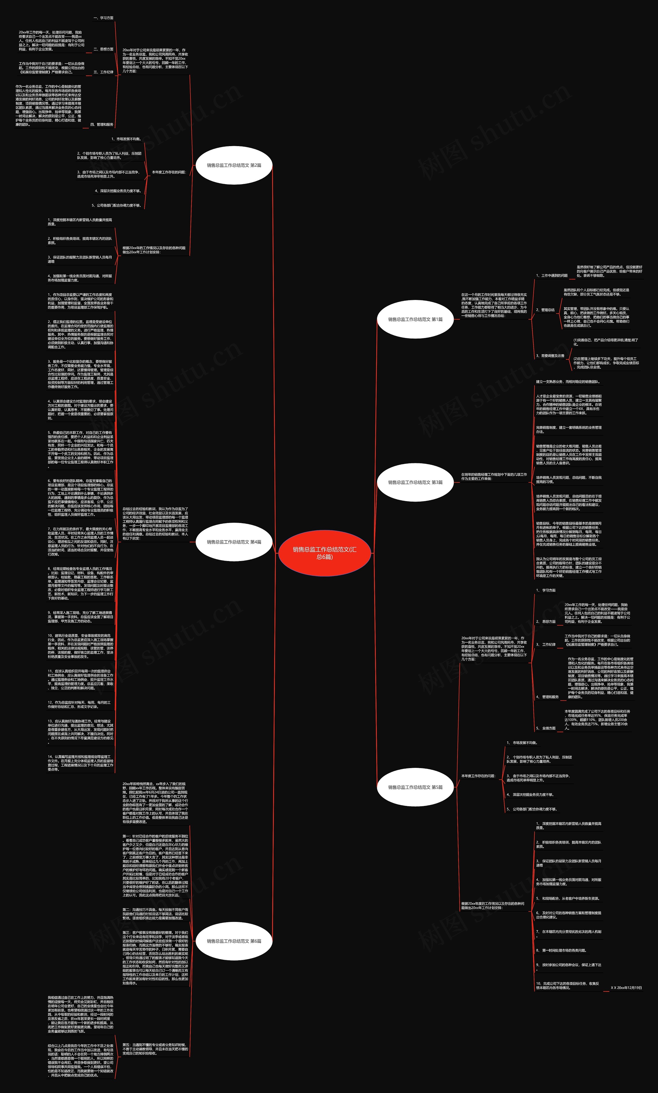 销售总监工作总结范文(汇总6篇)思维导图